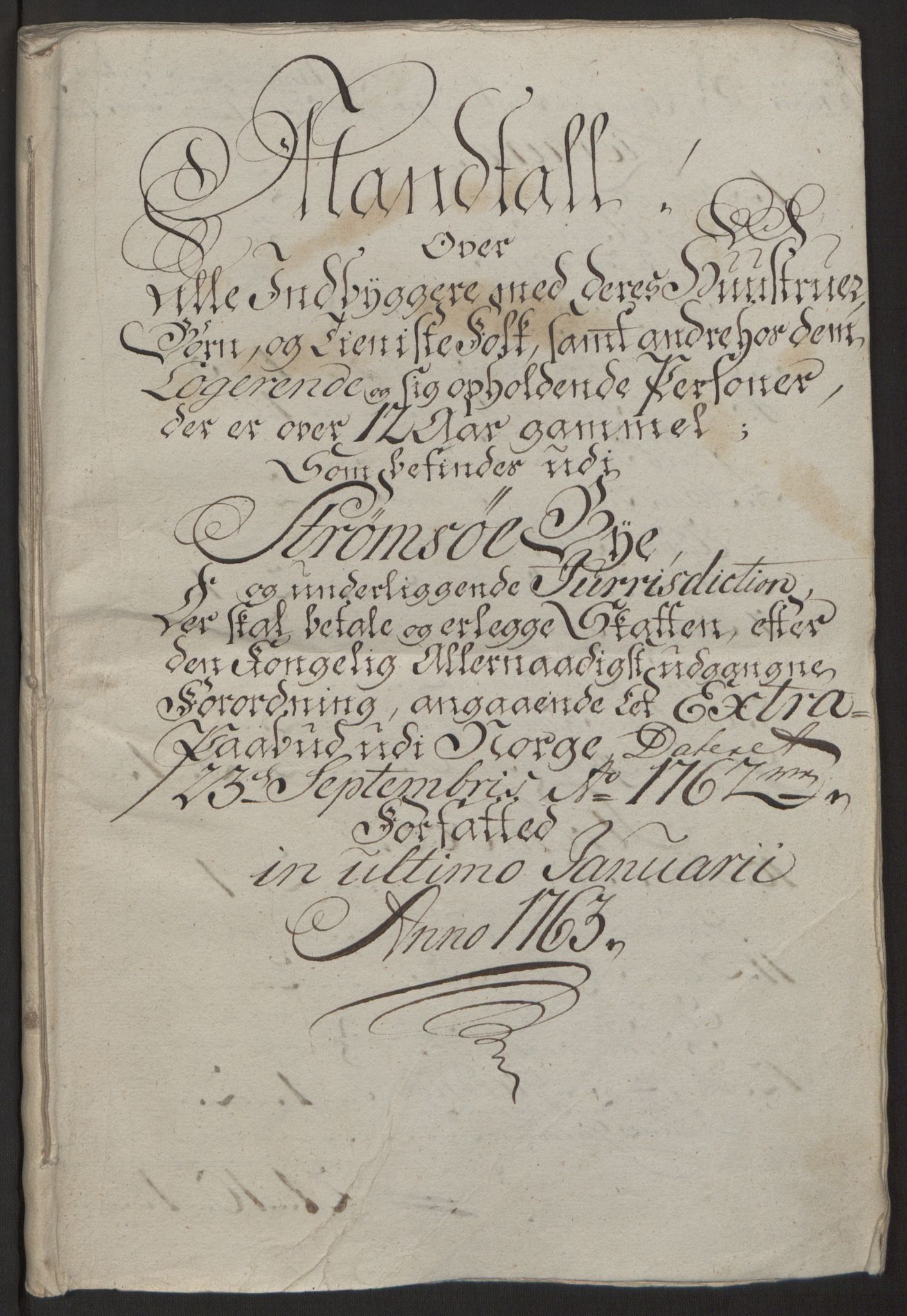 Rentekammeret inntil 1814, Reviderte regnskaper, Byregnskaper, RA/EA-4066/R/Rg/L0144/0001: [G4] Kontribusjonsregnskap / Ekstraskatt, 1762-1767, p. 81