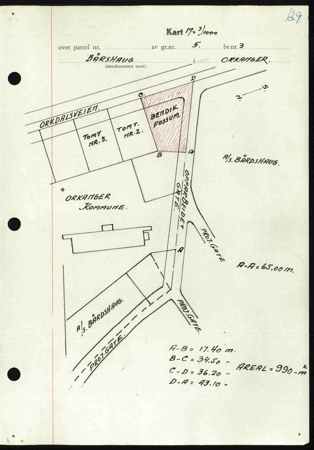 Orkdal sorenskriveri, AV/SAT-A-4169/1/2/2C: Mortgage book no. A, 1947-1947, Diary no: : 899/1947