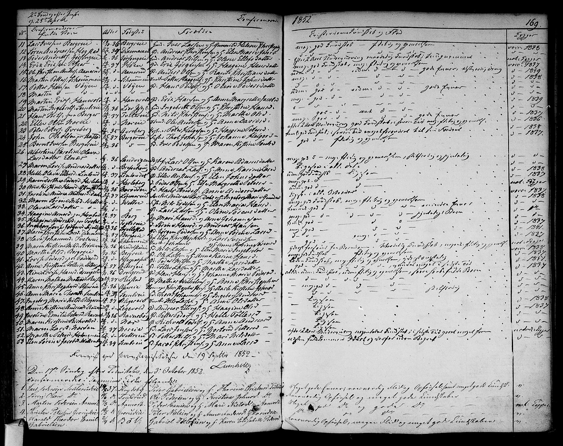 Asker prestekontor Kirkebøker, SAO/A-10256a/F/Fa/L0009: Parish register (official) no. I 9, 1825-1878, p. 169