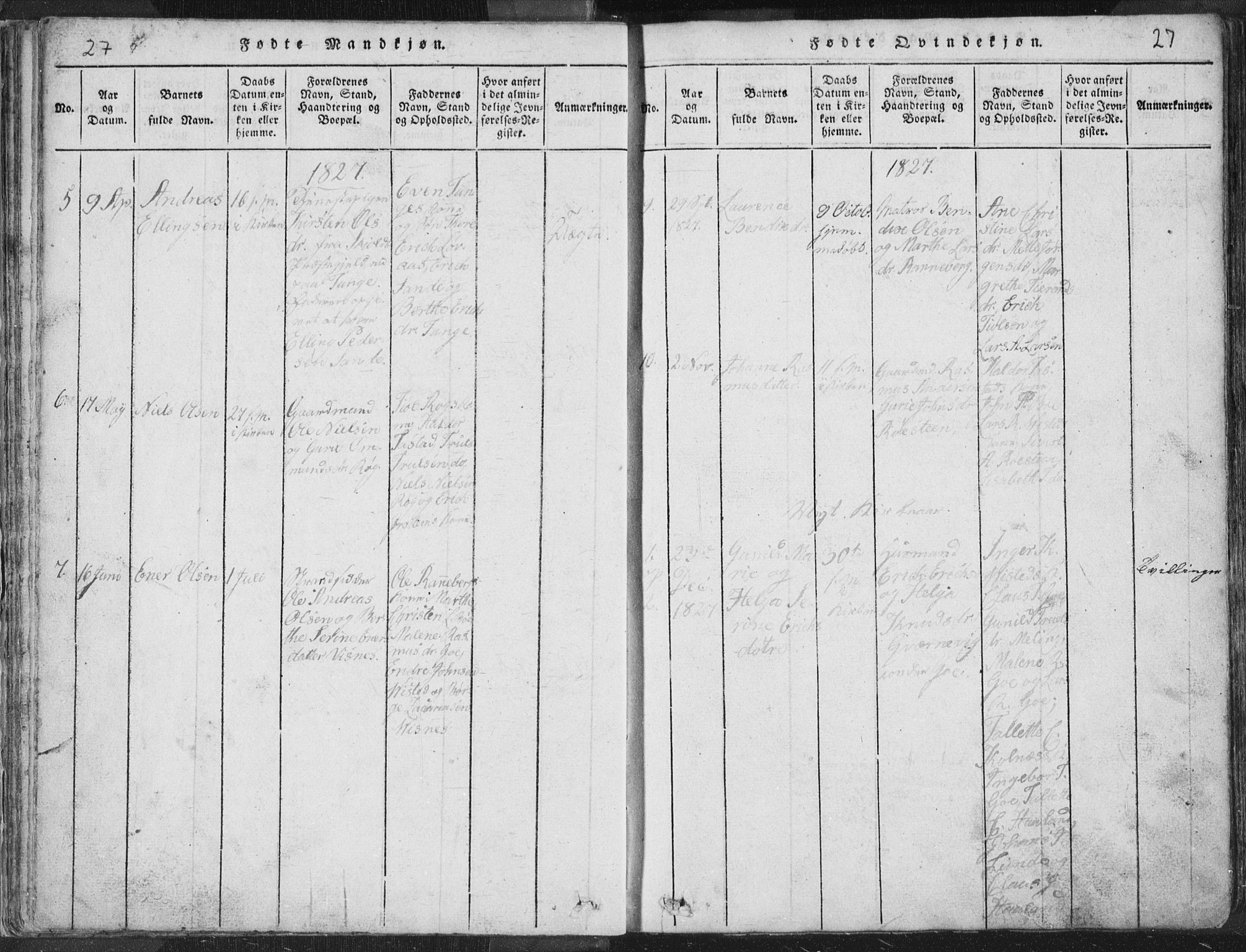 Hetland sokneprestkontor, AV/SAST-A-101826/30/30BA/L0001: Parish register (official) no. A 1, 1816-1856, p. 27