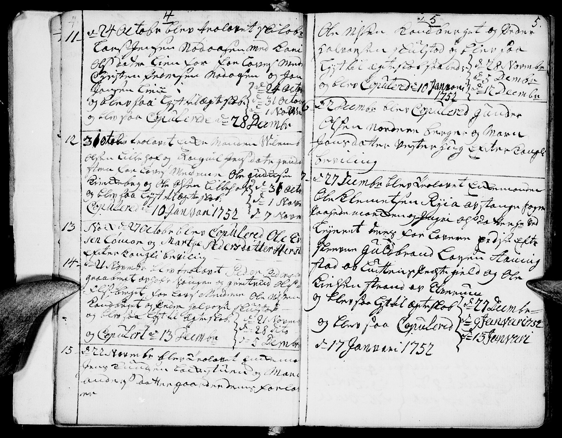 Elverum prestekontor, SAH/PREST-044/H/Ha/Haa/L0002: Parish register (official) no. 2, 1751-1756, p. 4-5