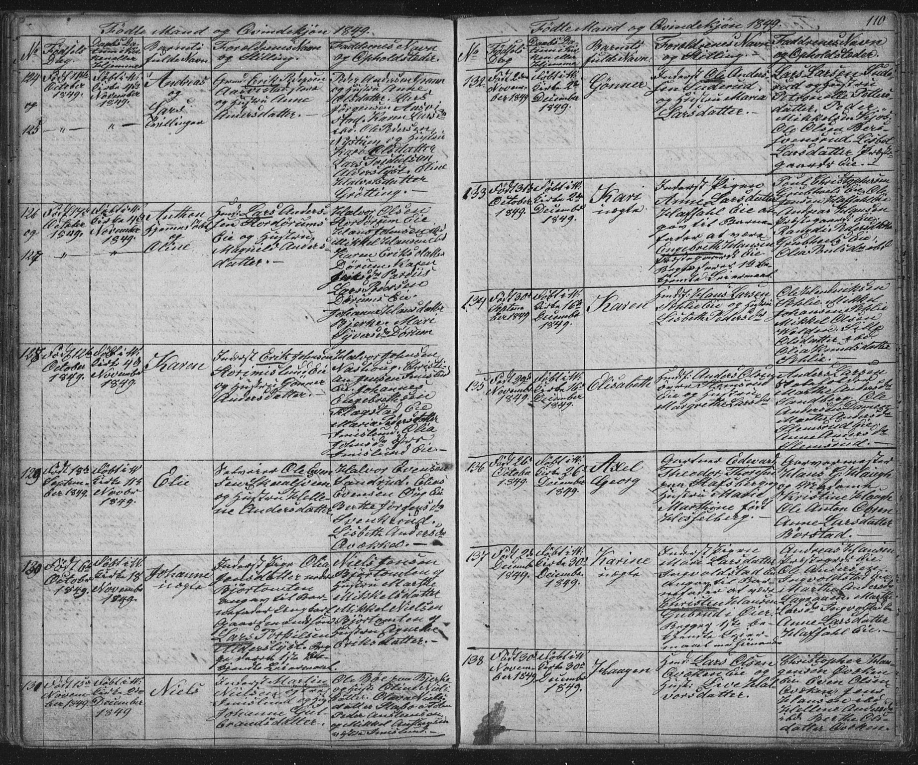 Vang prestekontor, Hedmark, SAH/PREST-008/H/Ha/Hab/L0008: Parish register (copy) no. 8, 1832-1854, p. 110