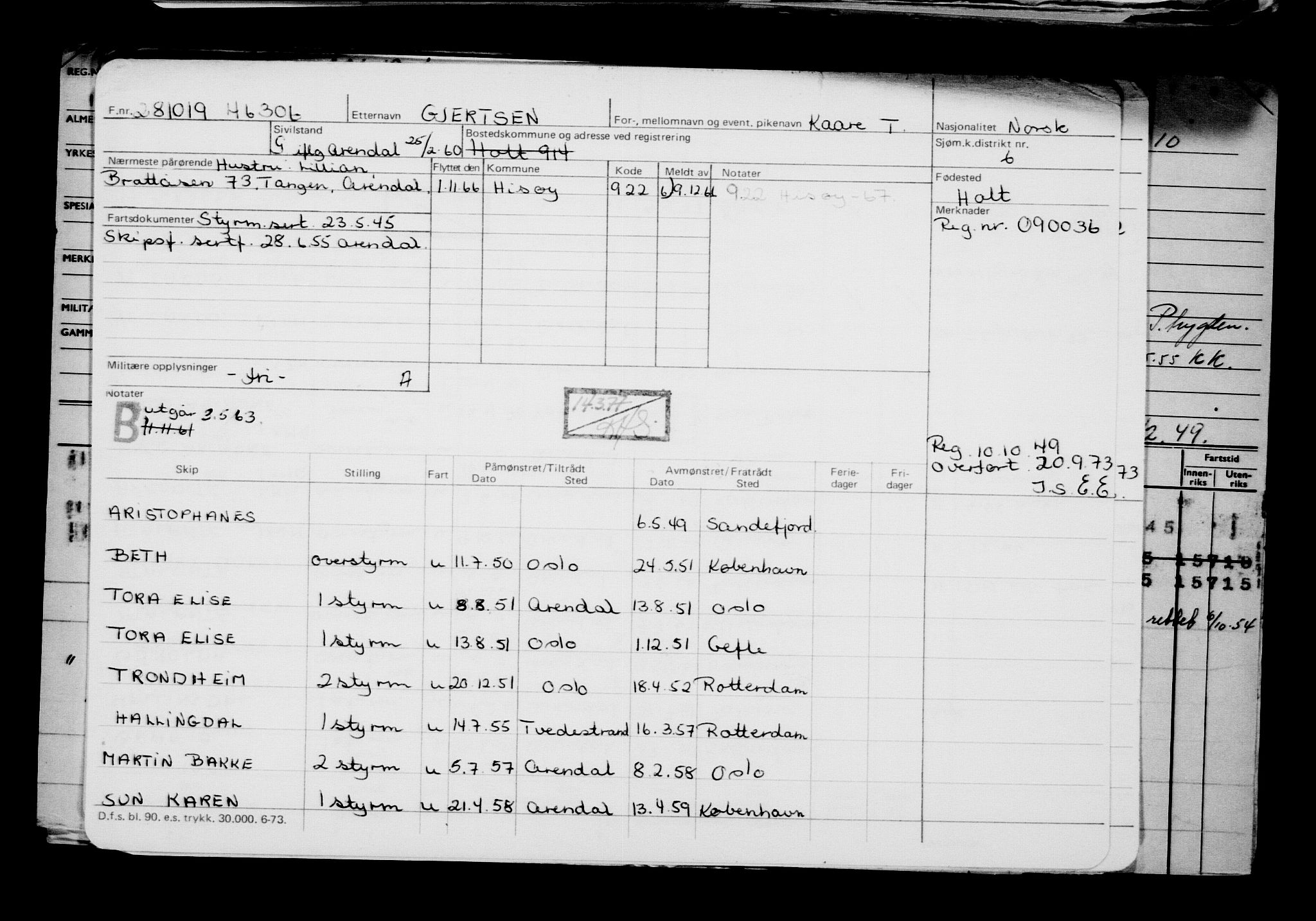 Direktoratet for sjømenn, AV/RA-S-3545/G/Gb/L0173: Hovedkort, 1919, p. 176