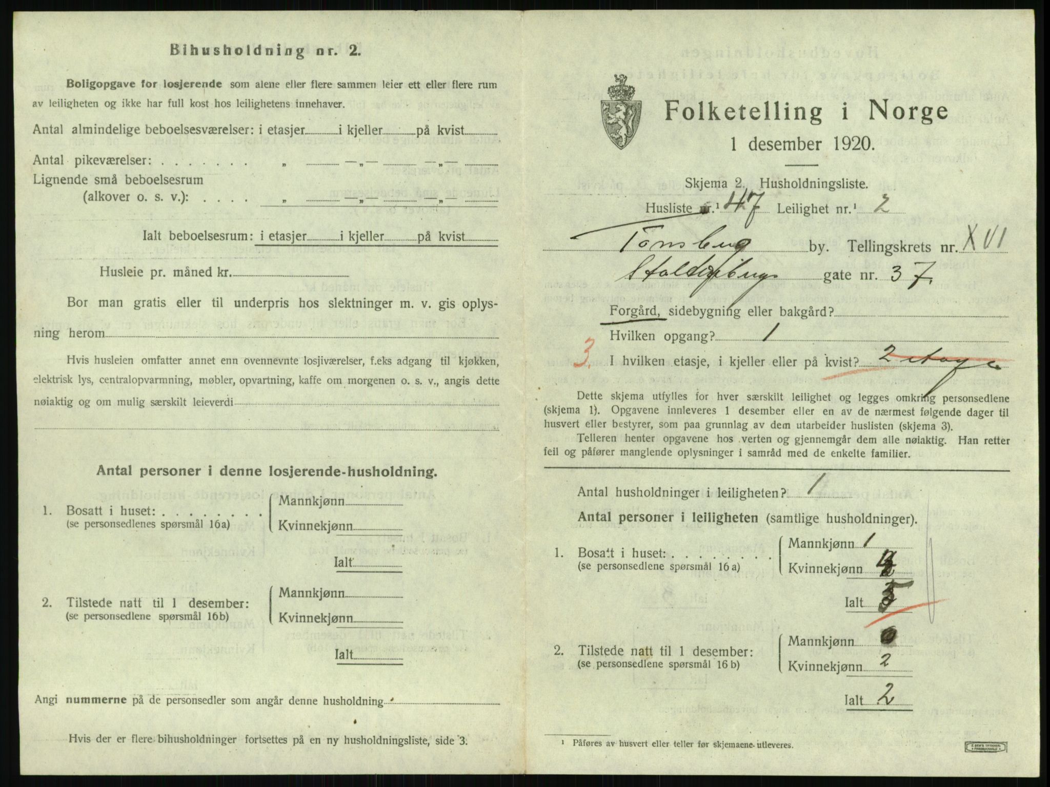 SAKO, 1920 census for Tønsberg, 1920, p. 6567