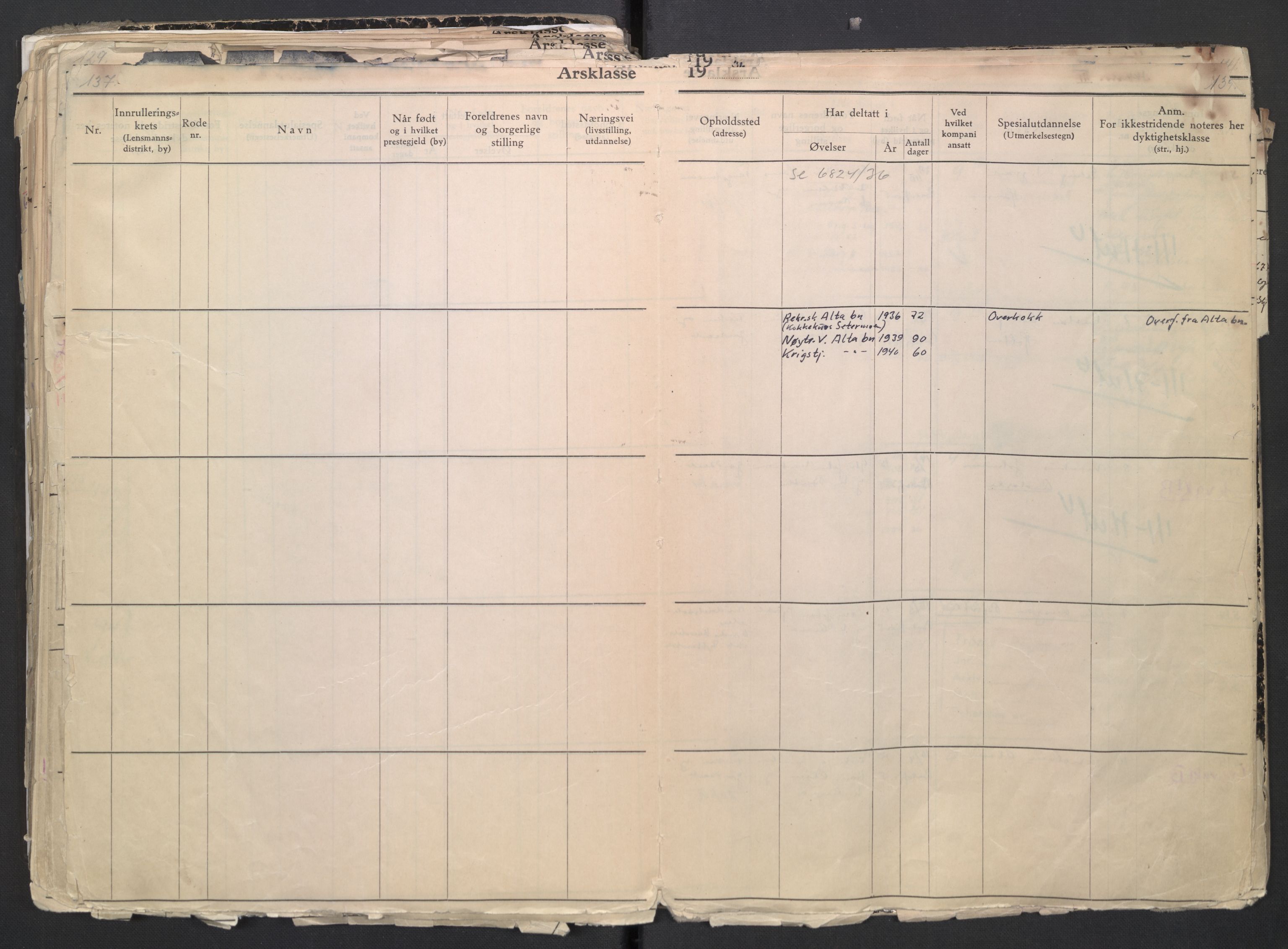 Forsvaret, Troms infanteriregiment nr. 16, AV/RA-RAFA-3146/P/Pa/L0007/0001: Ruller / Rulle for regimentets menige mannskaper, årsklasse 1936, 1936, p. 137