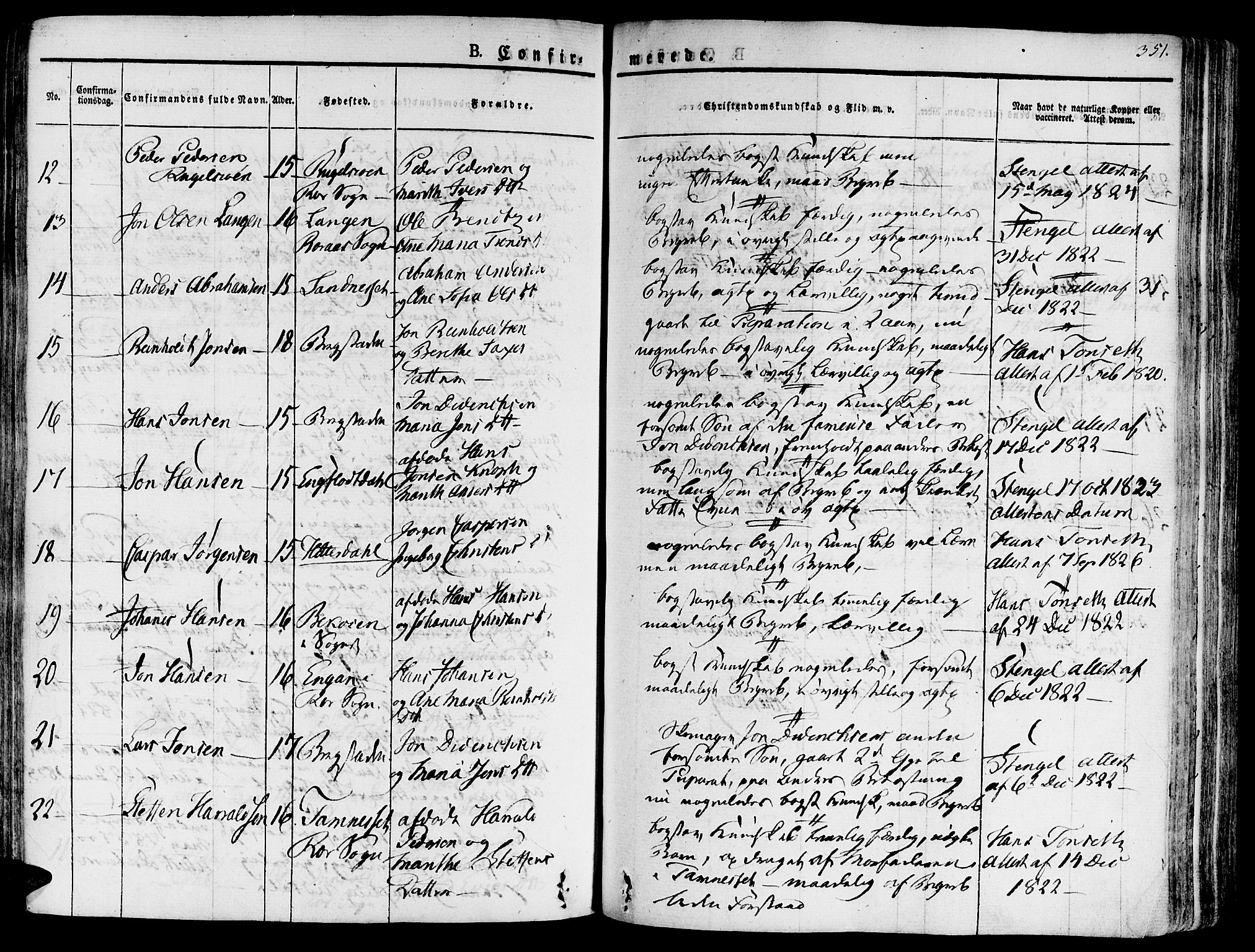 Ministerialprotokoller, klokkerbøker og fødselsregistre - Sør-Trøndelag, SAT/A-1456/681/L0930: Parish register (official) no. 681A08, 1829-1844, p. 351