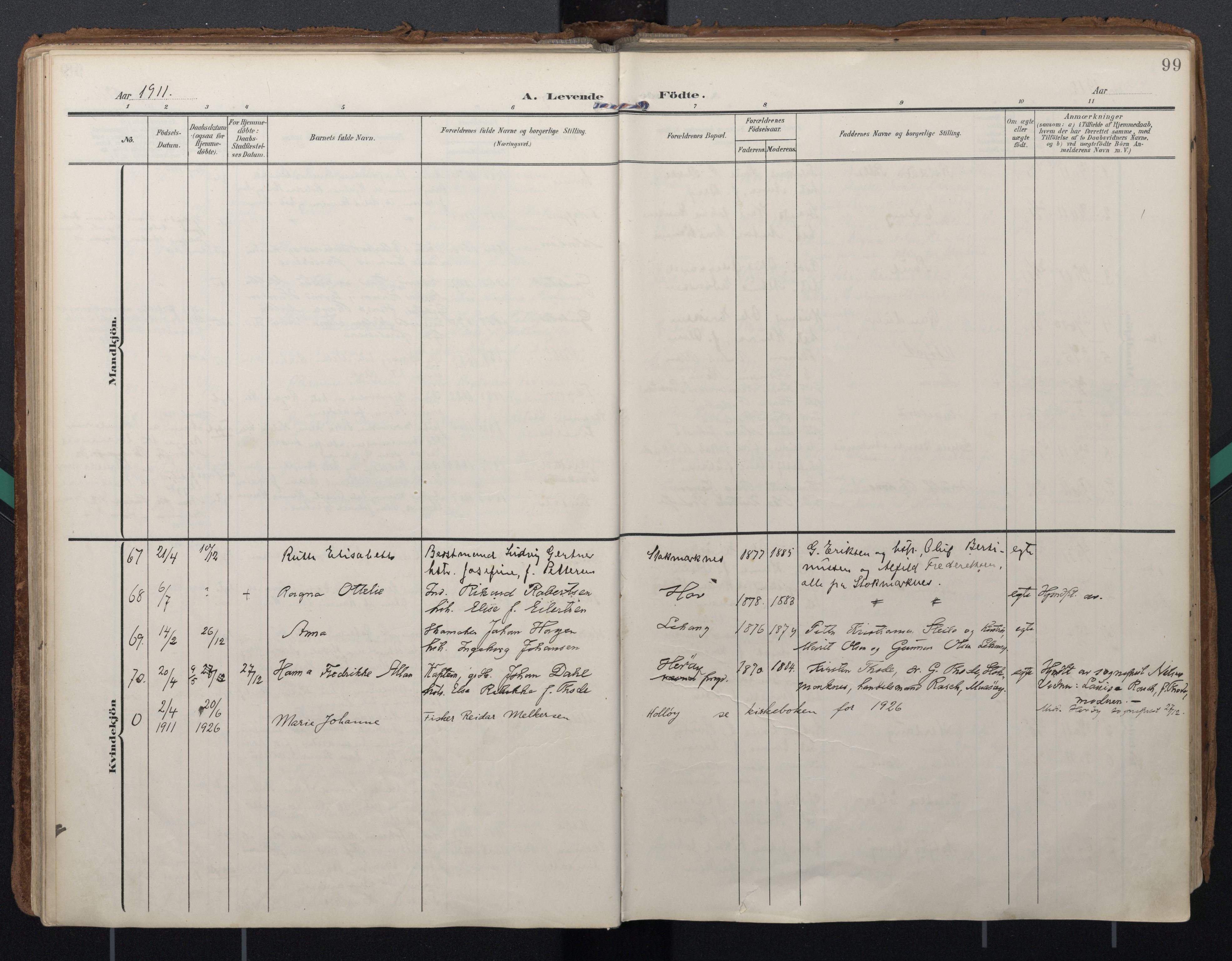 Ministerialprotokoller, klokkerbøker og fødselsregistre - Nordland, AV/SAT-A-1459/888/L1248: Parish register (official) no. 888A14, 1904-1913, p. 99