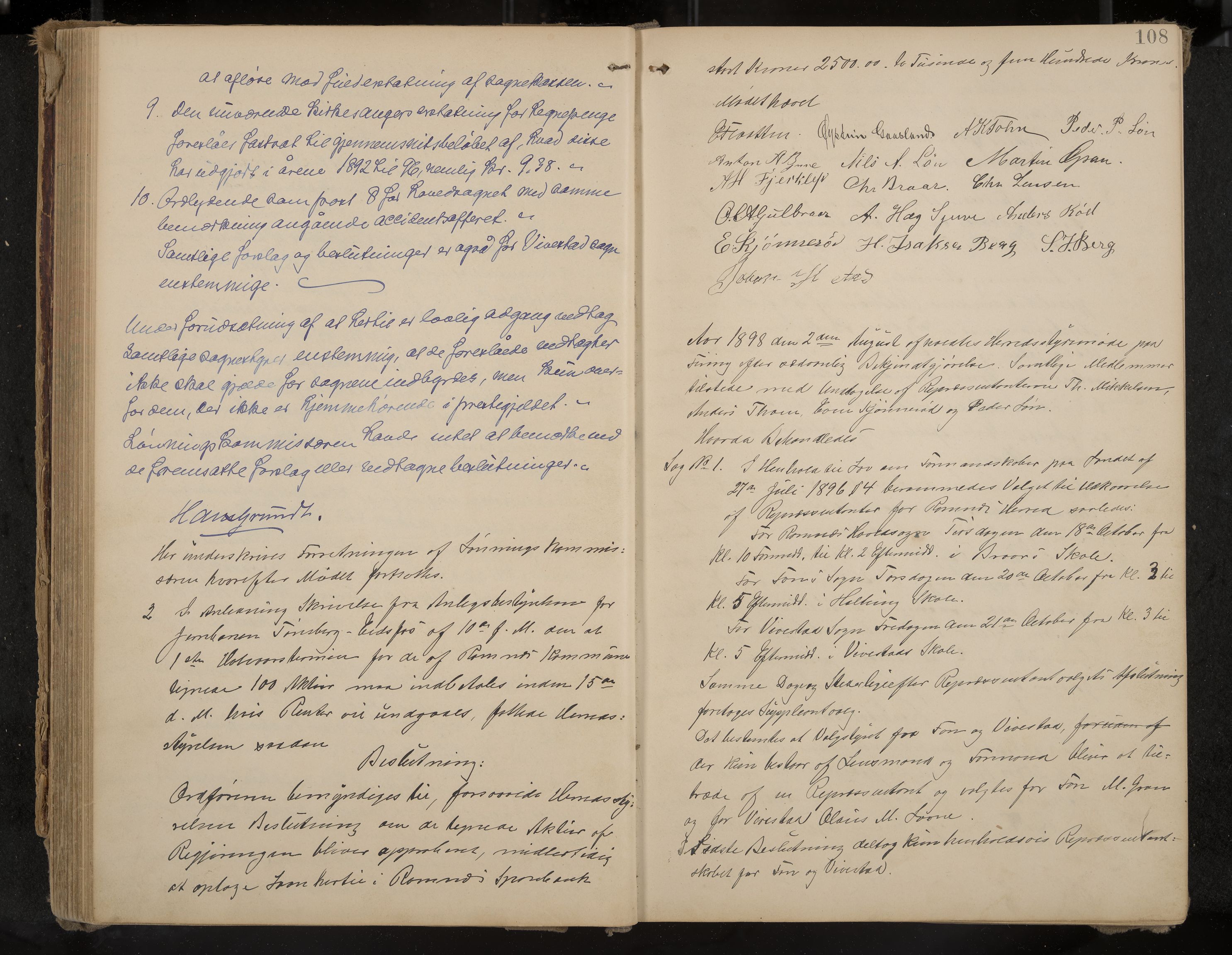 Ramnes formannskap og sentraladministrasjon, IKAK/0718021/A/Aa/L0004: Møtebok, 1892-1907, p. 108