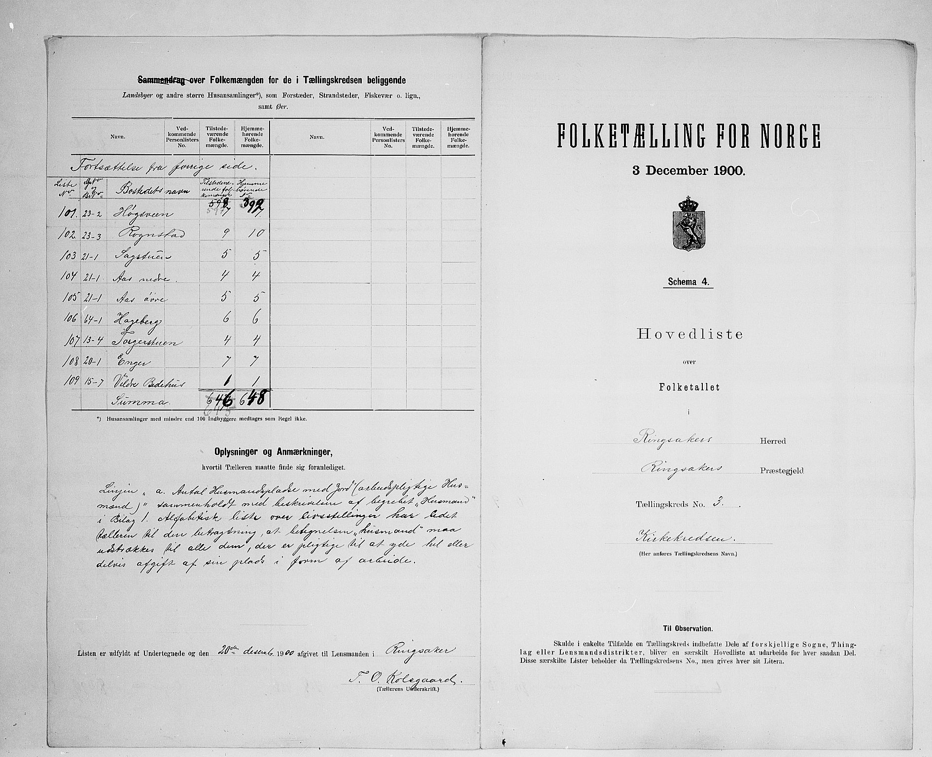 SAH, 1900 census for Ringsaker, 1900, p. 39