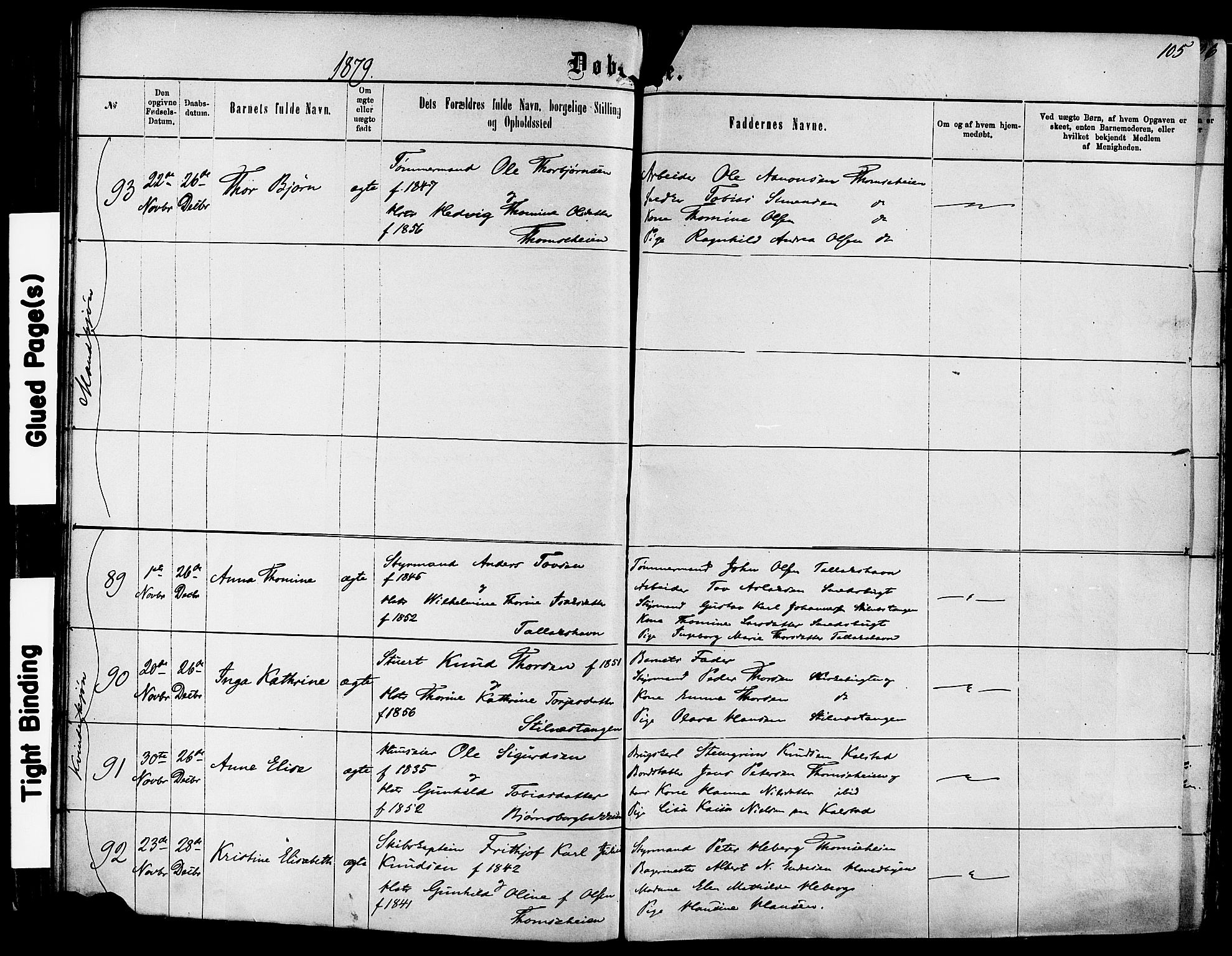 Kragerø kirkebøker, SAKO/A-278/F/Fa/L0011: Parish register (official) no. 11, 1875-1886, p. 105