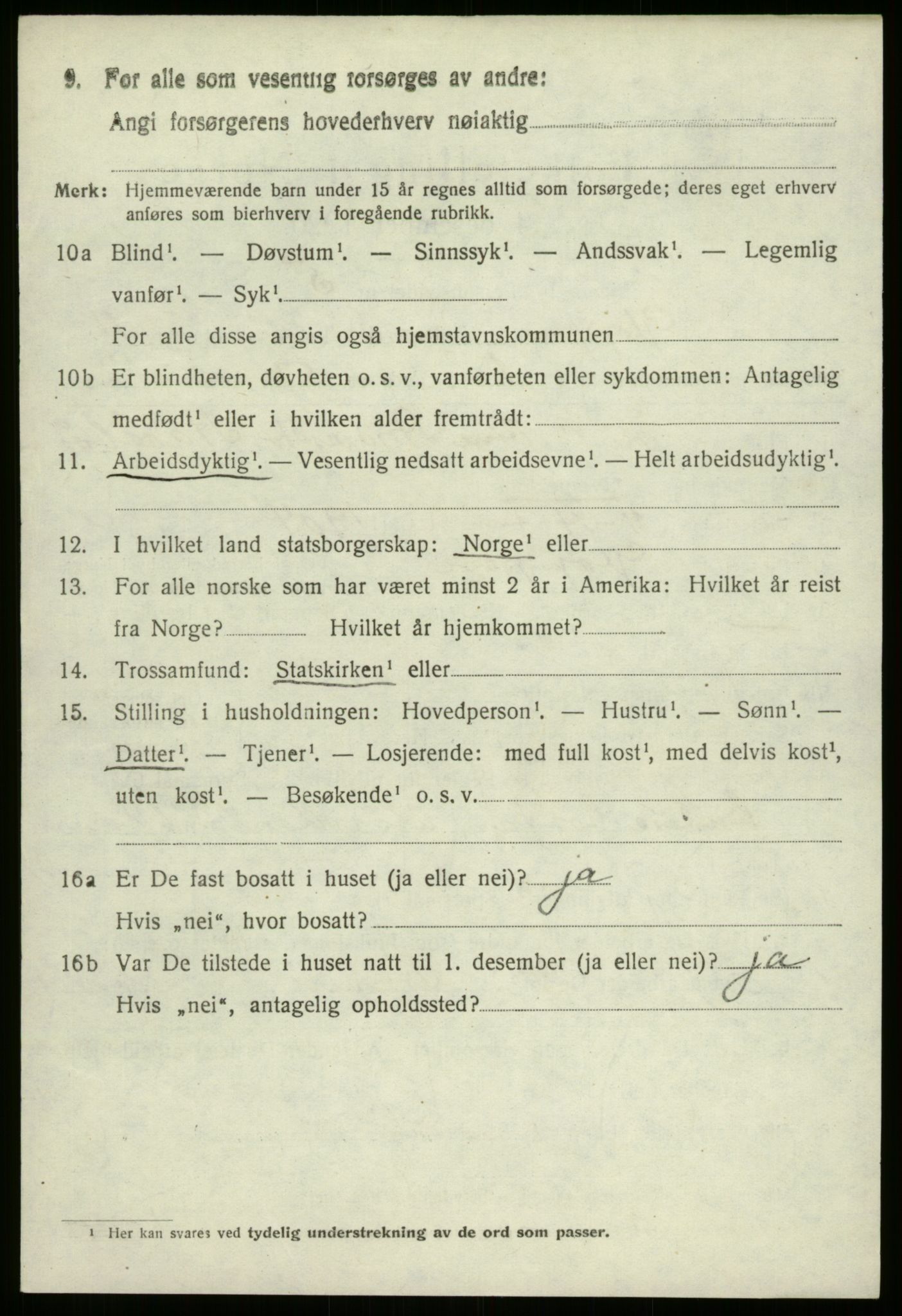 SAB, 1920 census for Gloppen, 1920, p. 5483