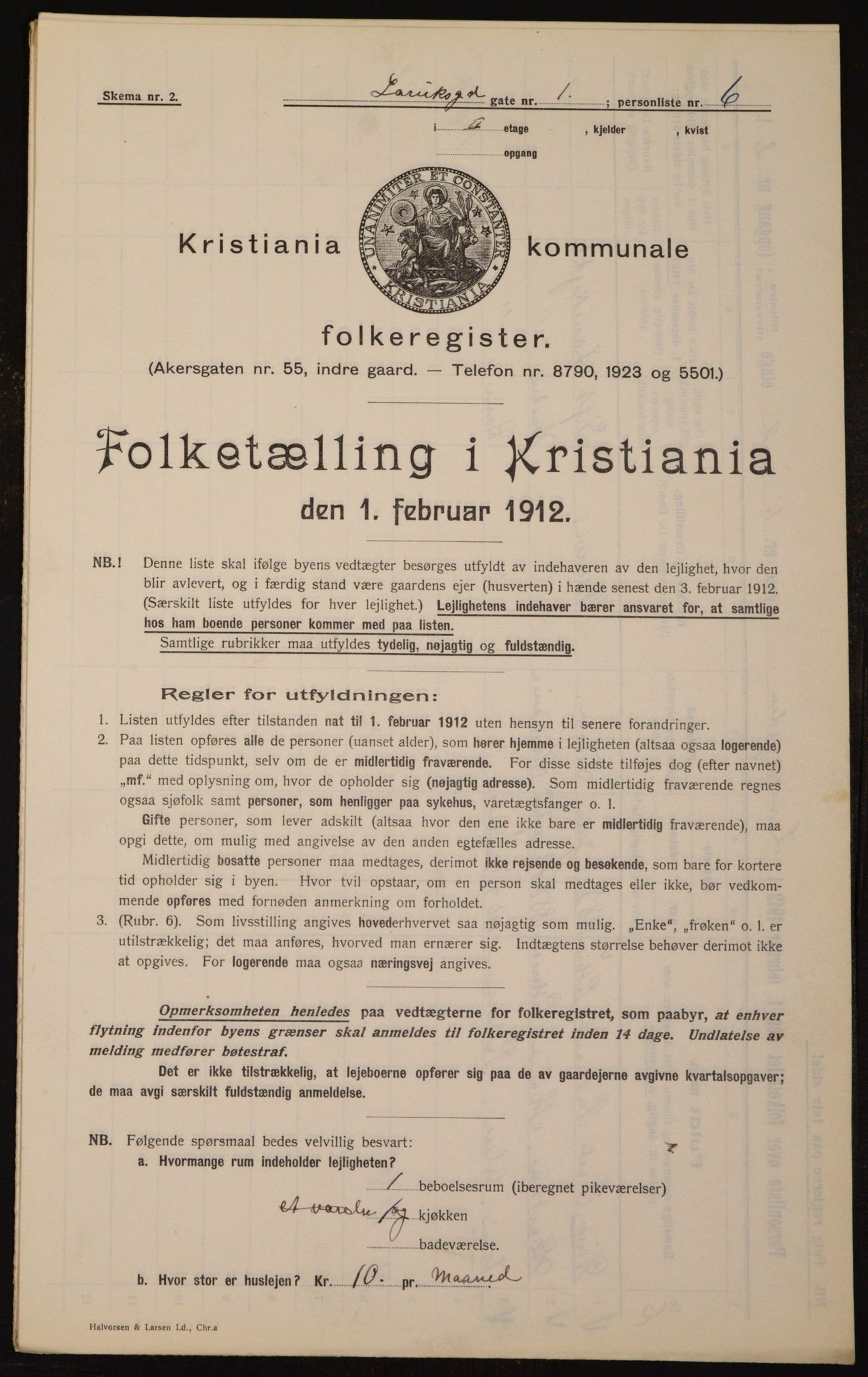 OBA, Municipal Census 1912 for Kristiania, 1912, p. 57413