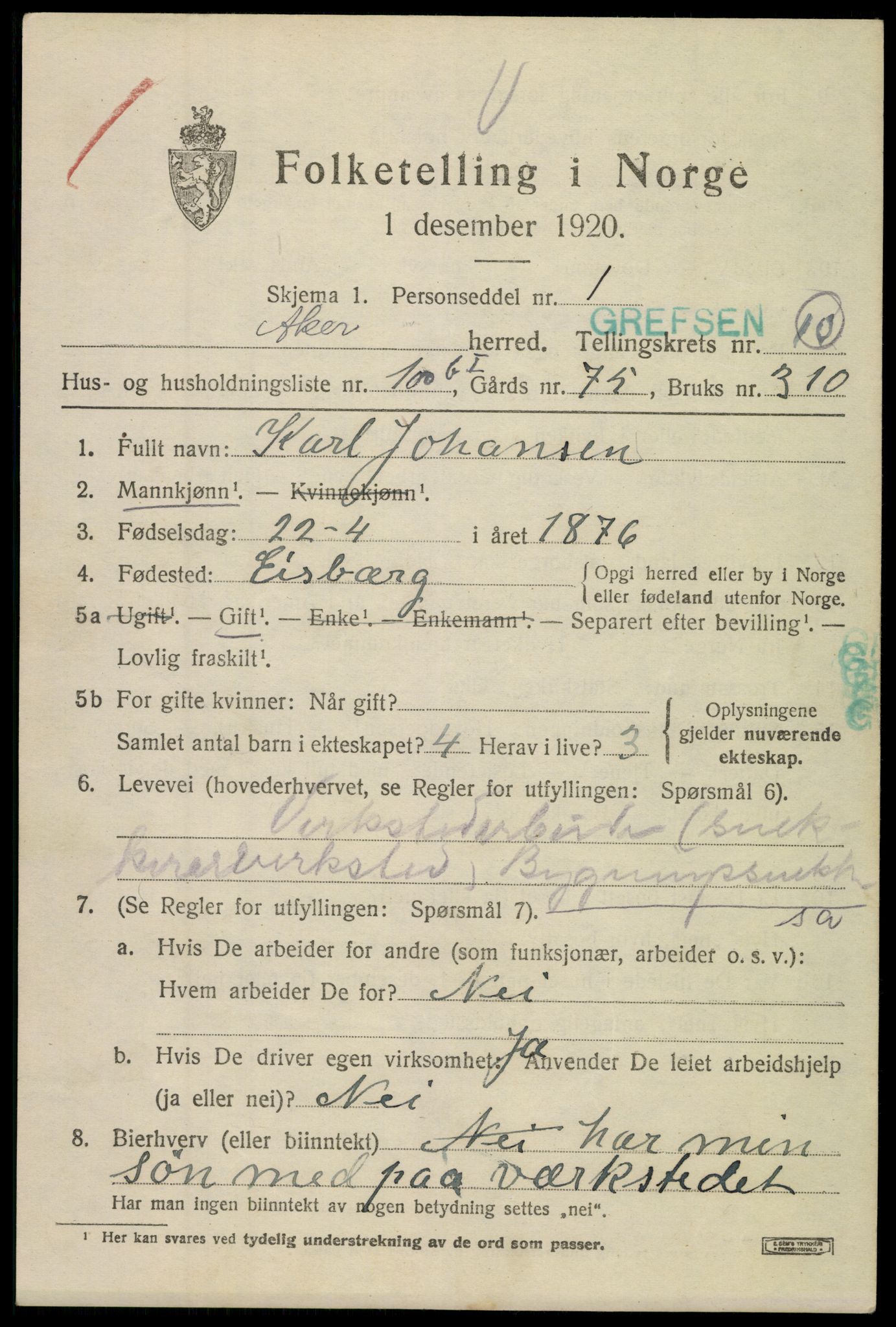 SAO, 1920 census for Aker, 1920, p. 62322