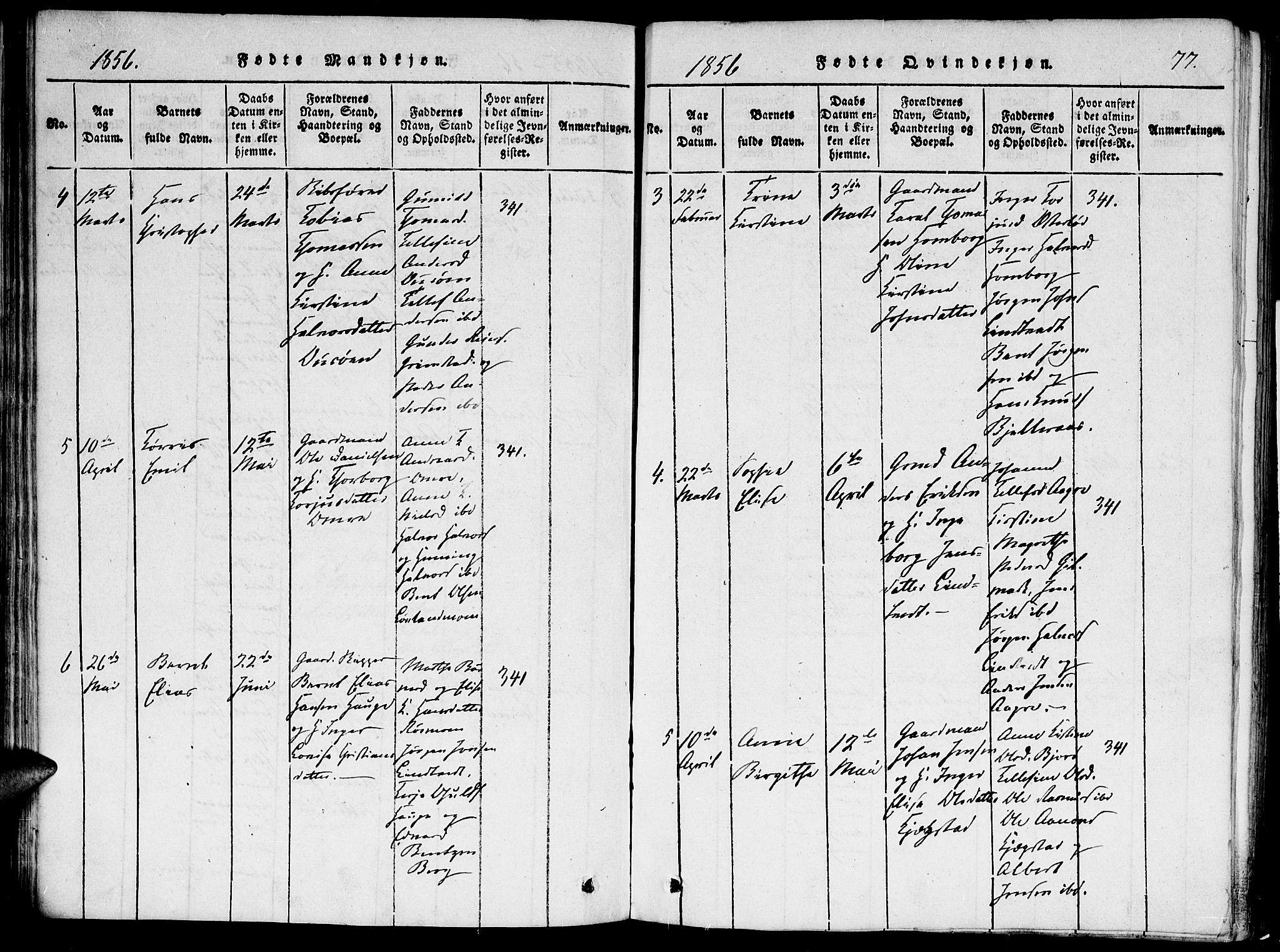 Hommedal sokneprestkontor, AV/SAK-1111-0023/F/Fa/Faa/L0001: Parish register (official) no. A 1, 1816-1860, p. 77