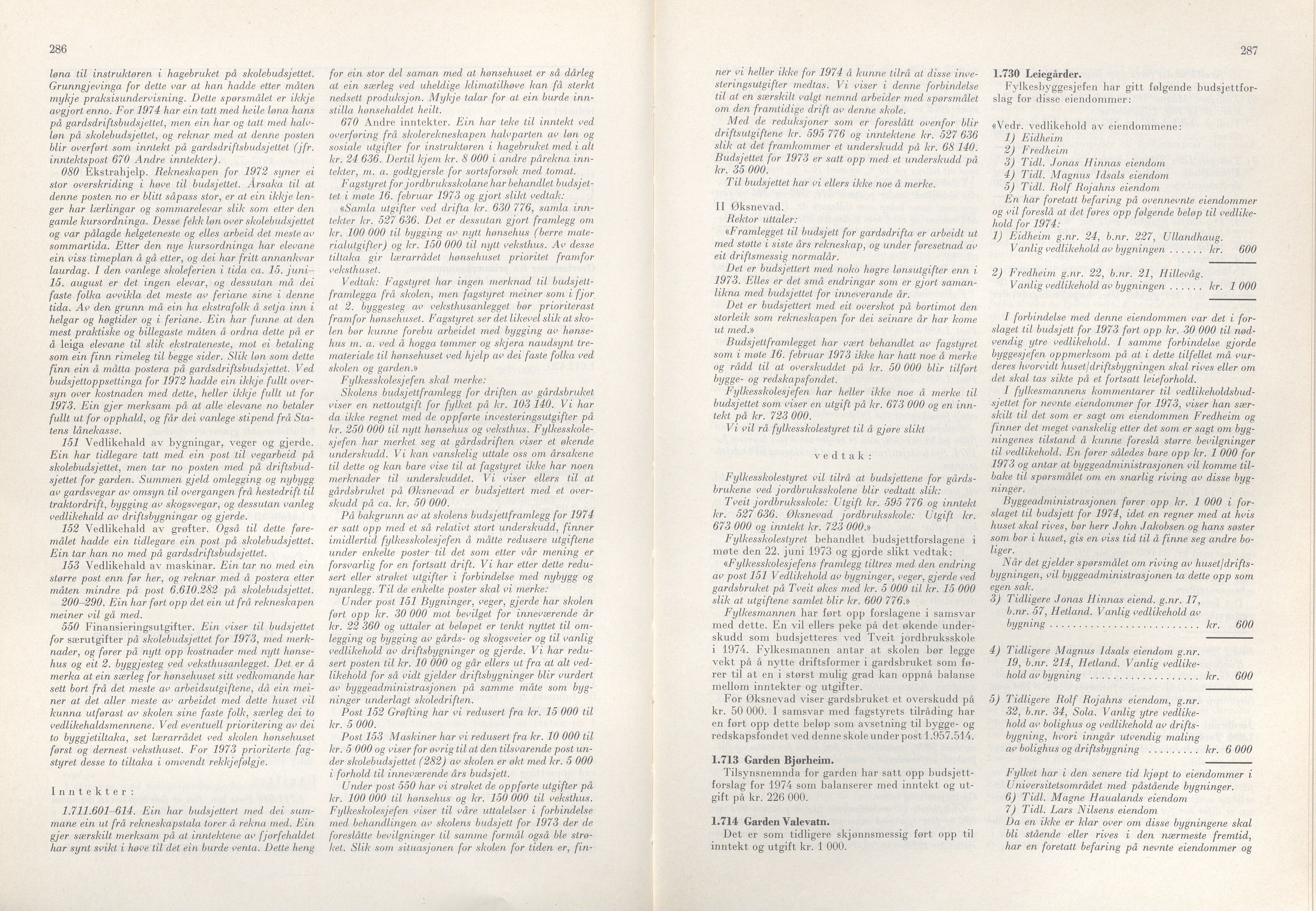 Rogaland fylkeskommune - Fylkesrådmannen , IKAR/A-900/A/Aa/Aaa/L0093: Møtebok , 1973, p. 286-287