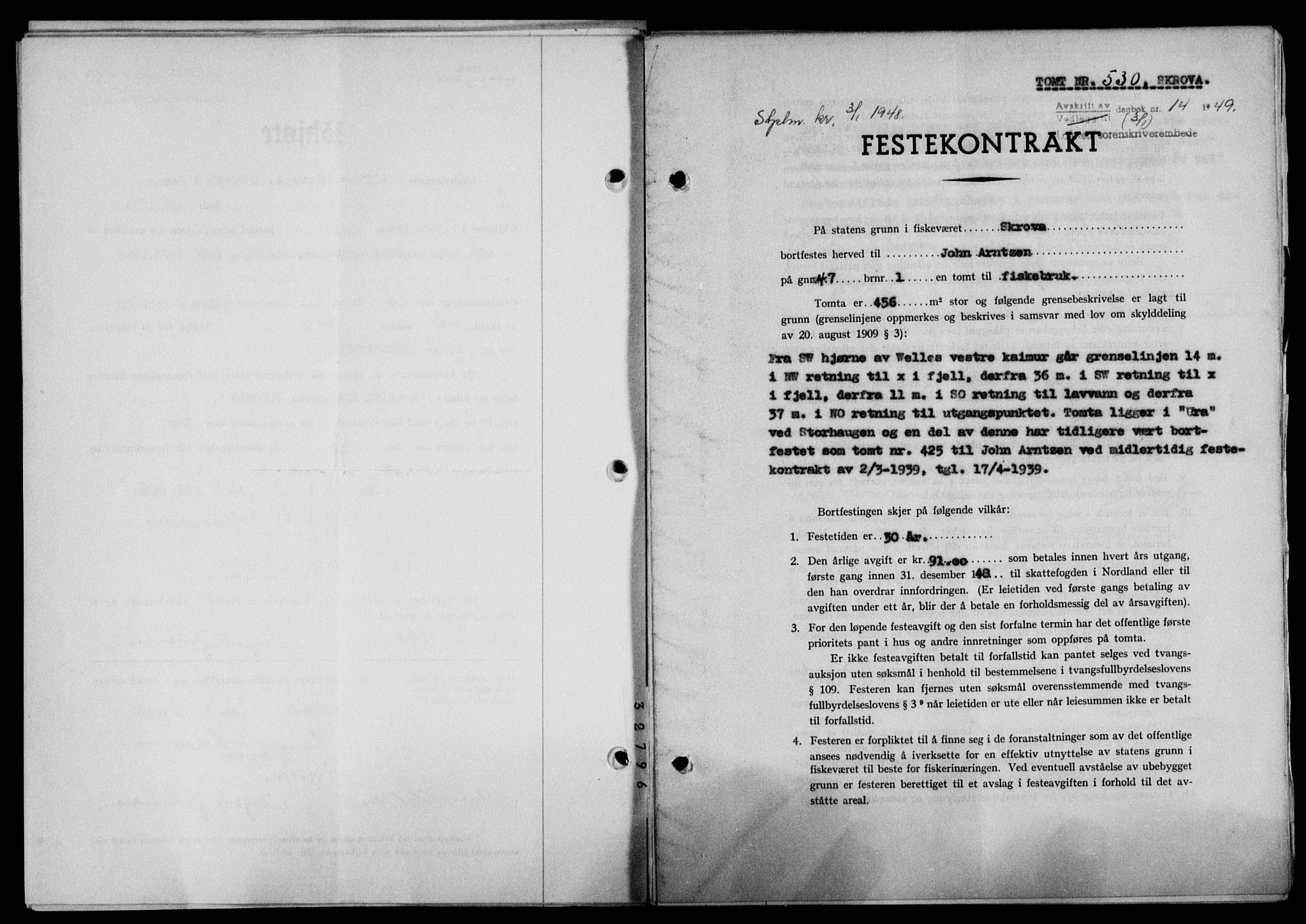 Lofoten sorenskriveri, SAT/A-0017/1/2/2C/L0020a: Mortgage book no. 20a, 1948-1949, Diary no: : 14/1949
