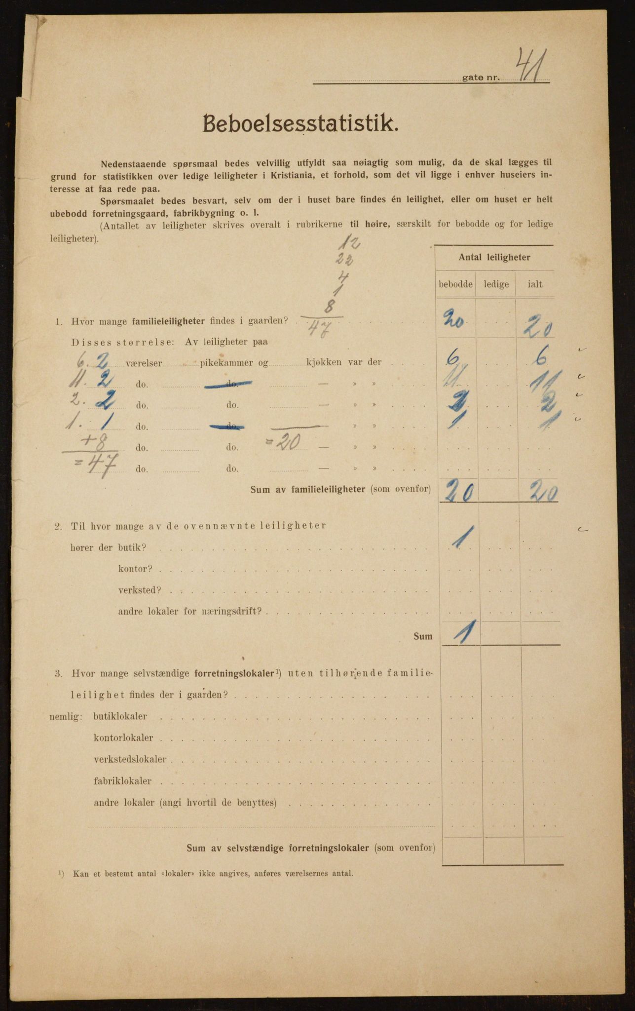 OBA, Municipal Census 1910 for Kristiania, 1910, p. 58000