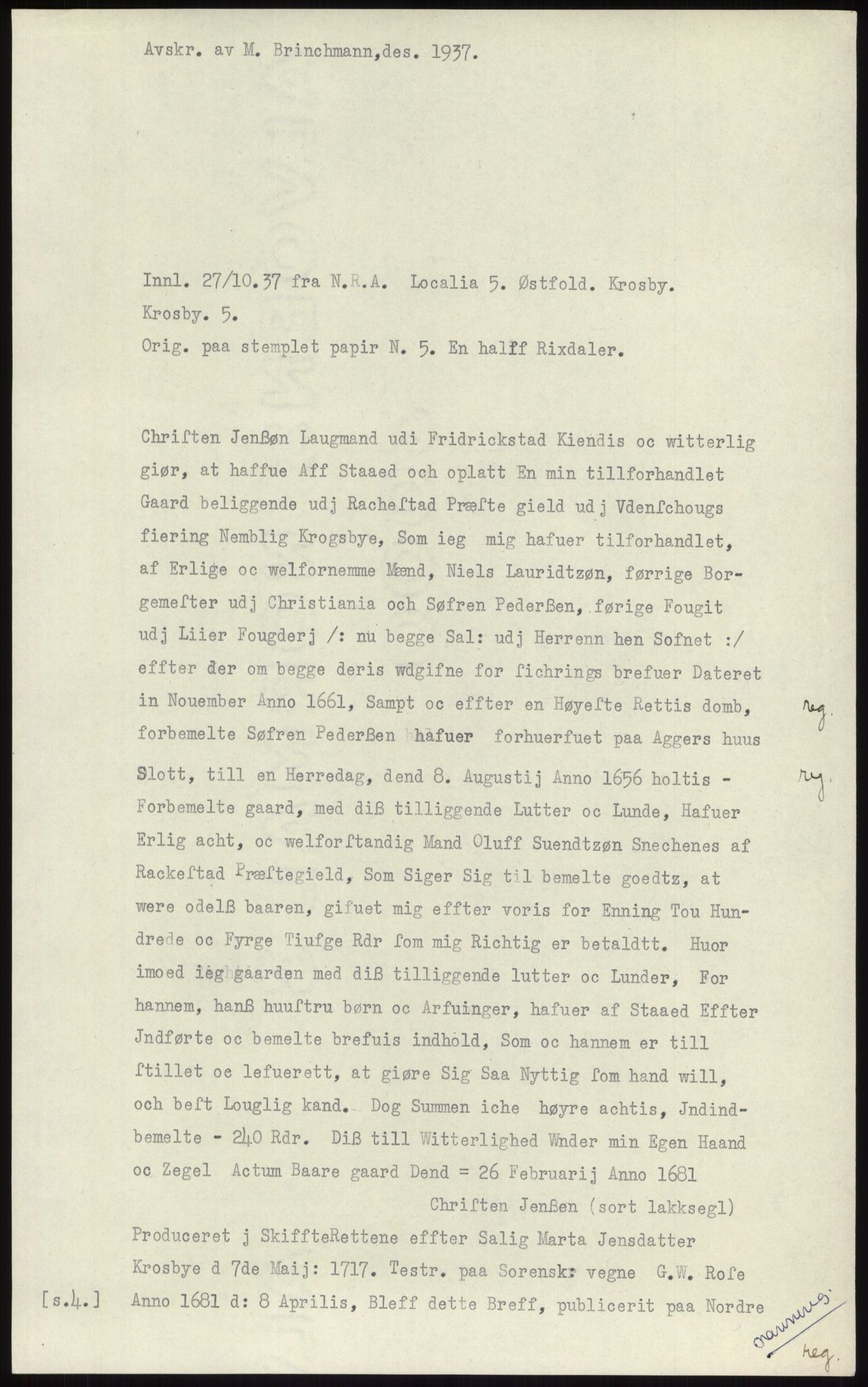 Samlinger til kildeutgivelse, Diplomavskriftsamlingen, AV/RA-EA-4053/H/Ha, p. 747