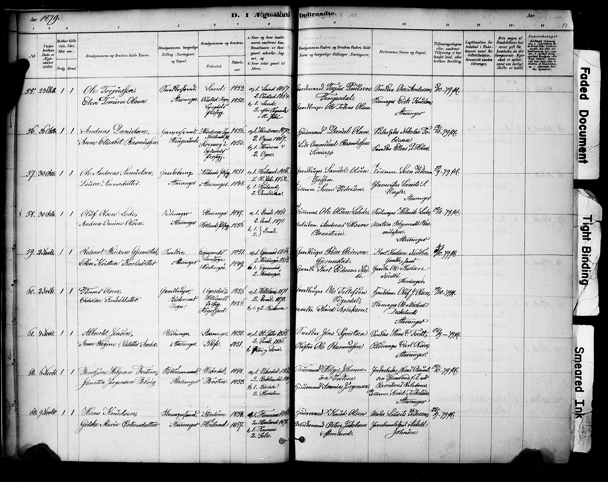 Domkirken sokneprestkontor, AV/SAST-A-101812/001/30/30BA/L0029: Parish register (official) no. A 28, 1878-1904, p. 13