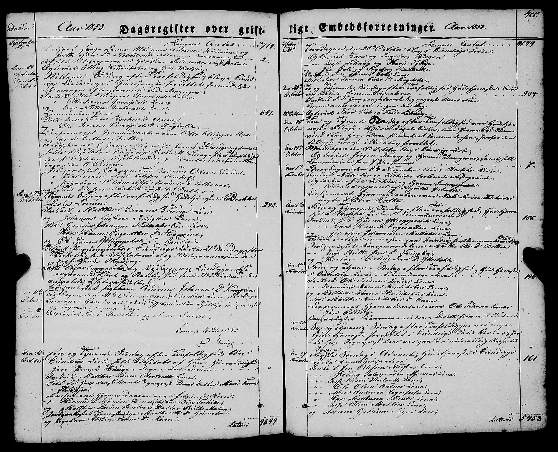 Gulen sokneprestembete, AV/SAB-A-80201/H/Haa/Haaa/L0021: Parish register (official) no. A 21, 1848-1858, p. 455