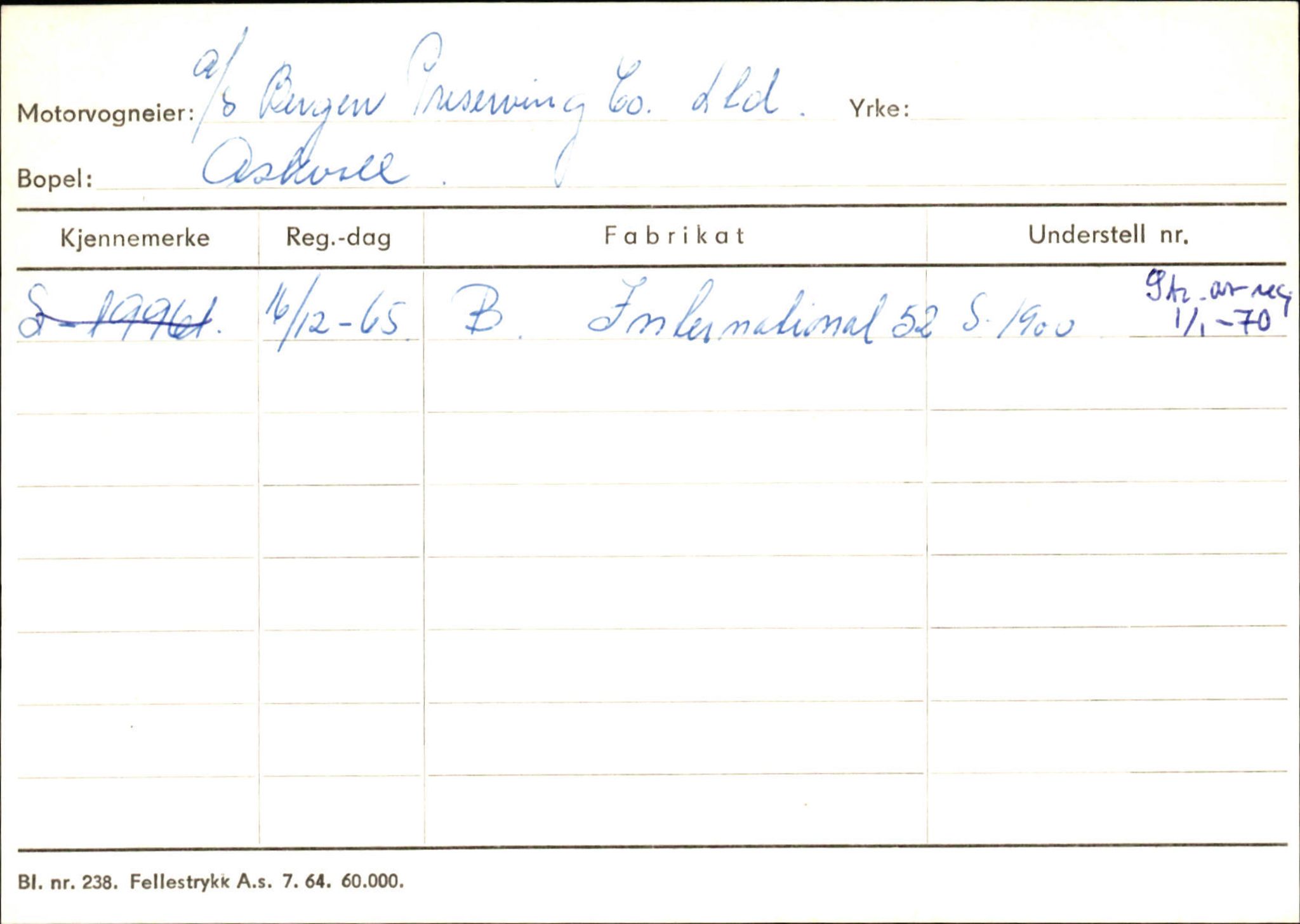 Statens vegvesen, Sogn og Fjordane vegkontor, SAB/A-5301/4/F/L0132: Eigarregister Askvoll A-Å. Balestrand A-Å, 1945-1975, p. 111