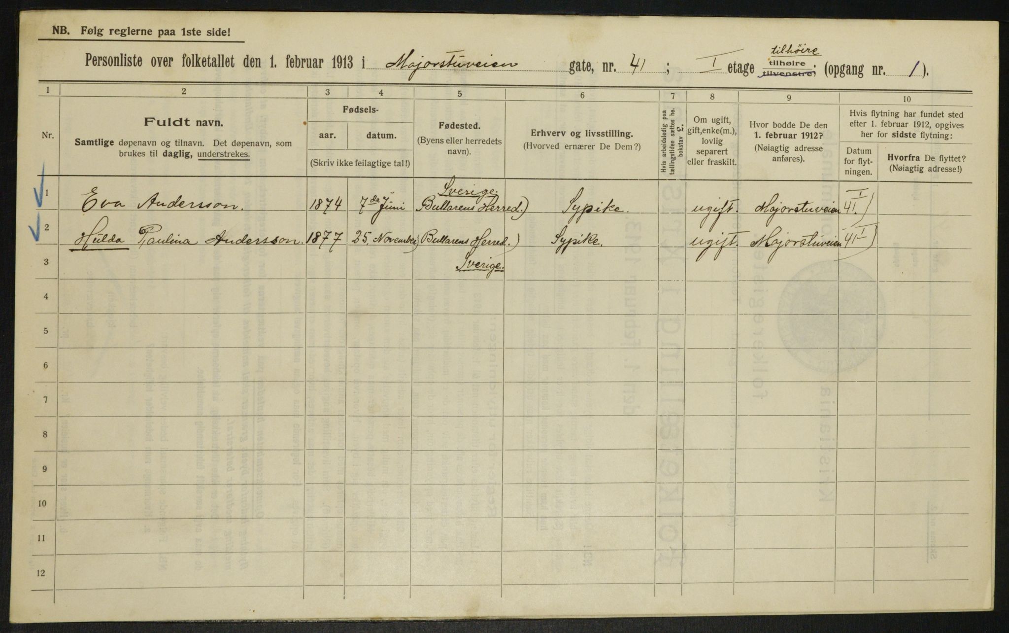 OBA, Municipal Census 1913 for Kristiania, 1913, p. 59830