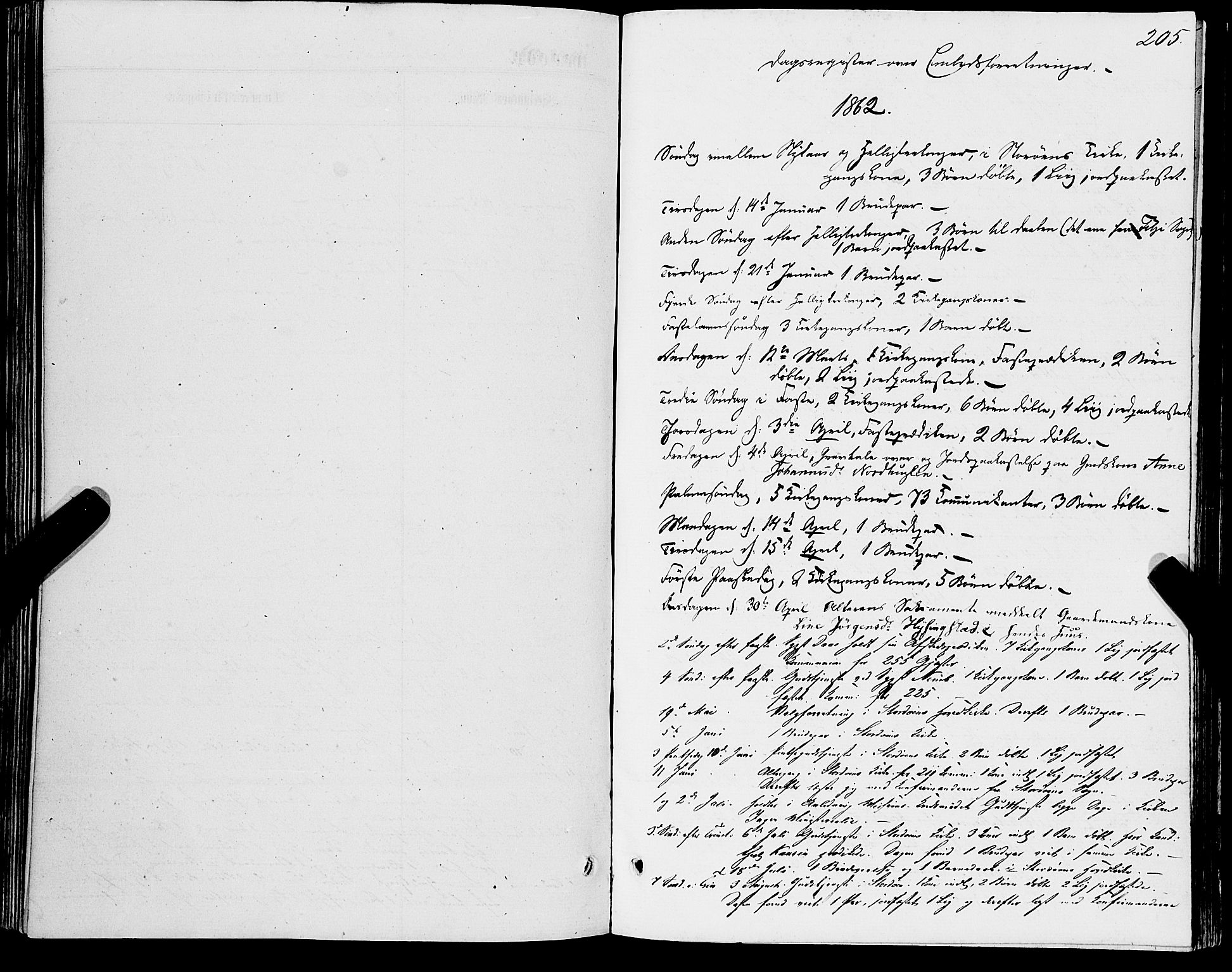Stord sokneprestembete, SAB/A-78201/H/Haa: Parish register (official) no. B 1, 1862-1877, p. 205
