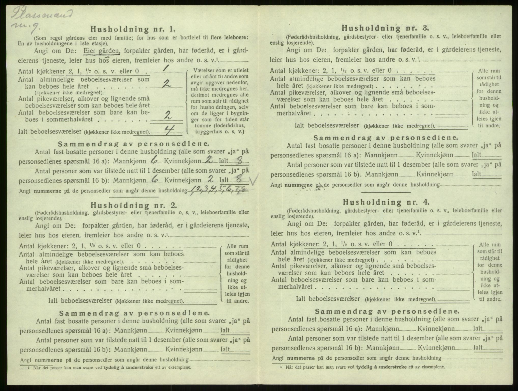 SAB, 1920 census for Masfjorden, 1920, p. 435