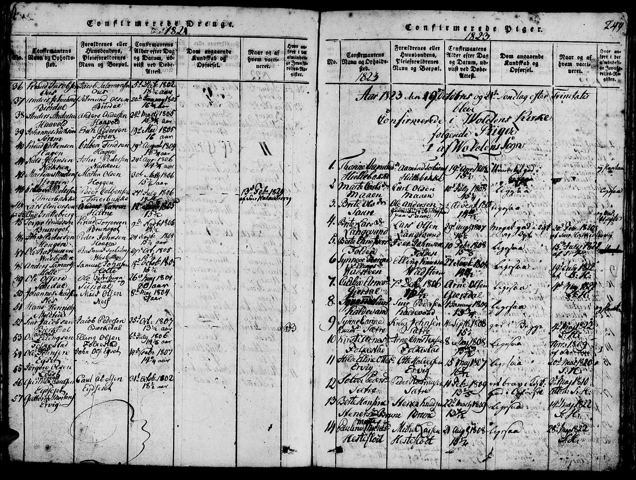 Ministerialprotokoller, klokkerbøker og fødselsregistre - Møre og Romsdal, AV/SAT-A-1454/511/L0138: Parish register (official) no. 511A05, 1817-1832, p. 249