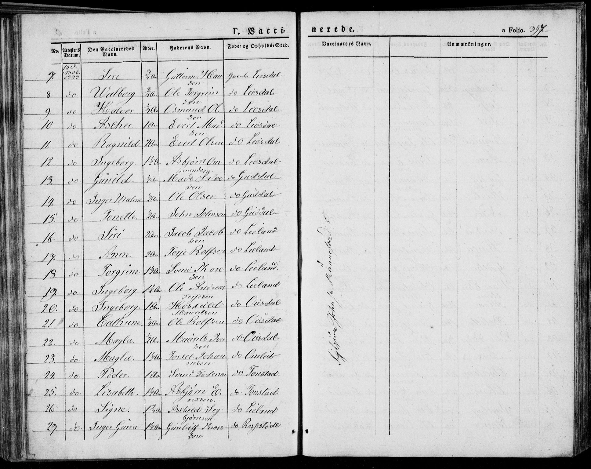 Bakke sokneprestkontor, SAK/1111-0002/F/Fa/Faa/L0004: Parish register (official) no. A 4, 1834-1846, p. 397