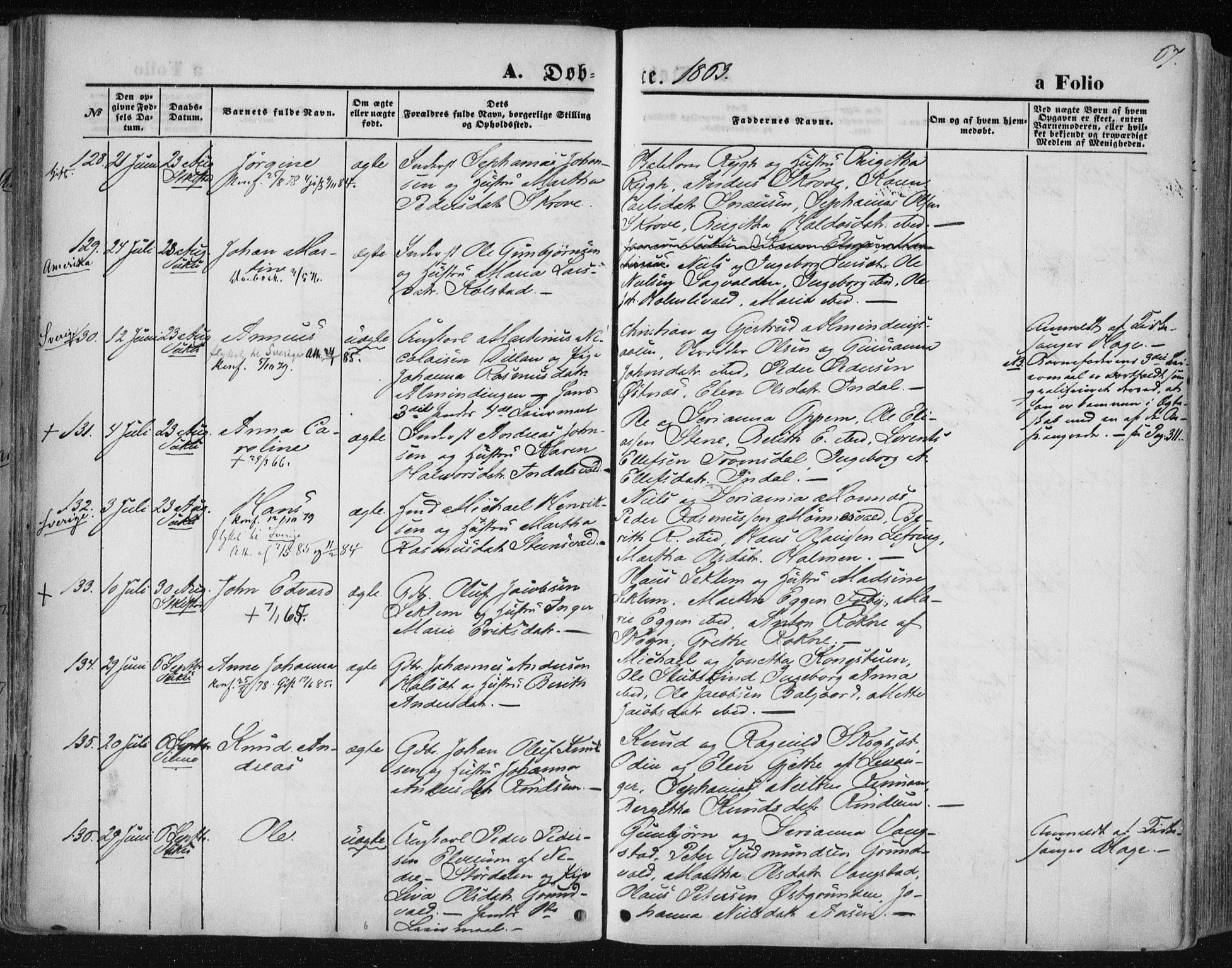 Ministerialprotokoller, klokkerbøker og fødselsregistre - Nord-Trøndelag, AV/SAT-A-1458/723/L0241: Parish register (official) no. 723A10, 1860-1869, p. 67