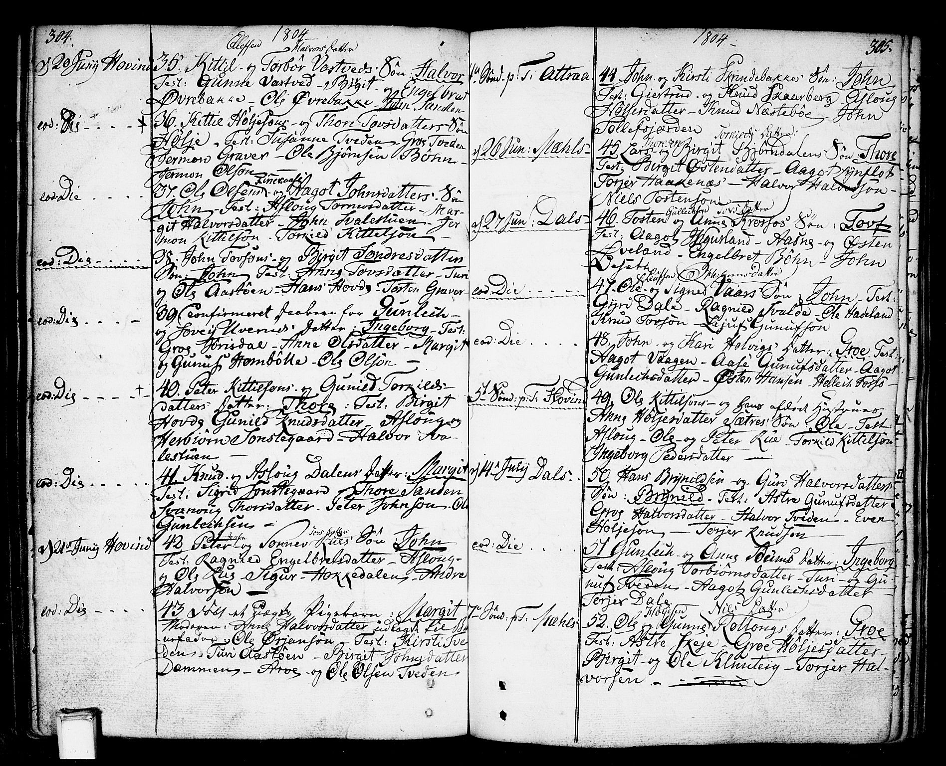 Tinn kirkebøker, SAKO/A-308/F/Fa/L0002: Parish register (official) no. I 2, 1757-1810, p. 304-305