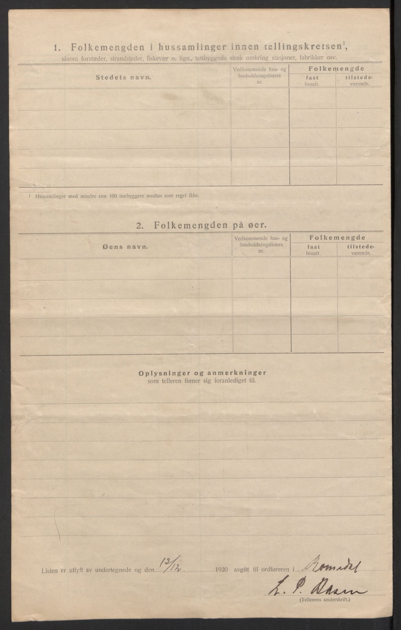 SAH, 1920 census for Romedal, 1920, p. 39