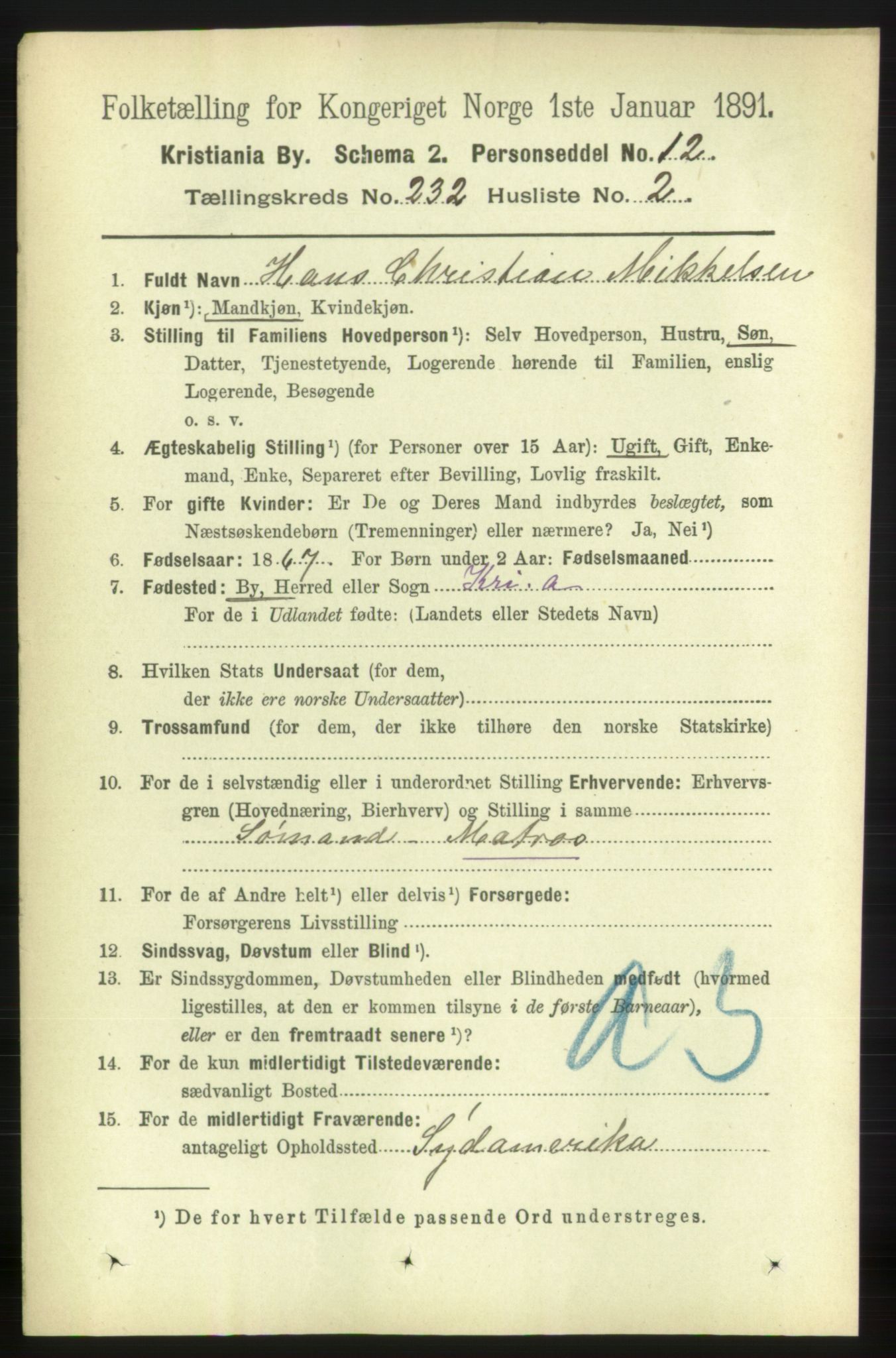 RA, 1891 census for 0301 Kristiania, 1891, p. 142894