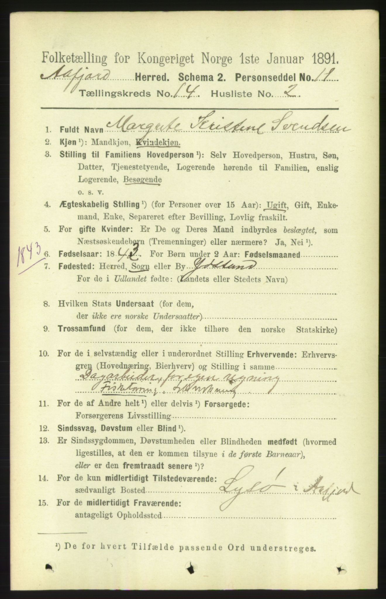 RA, 1891 census for 1630 Åfjord, 1891, p. 4631