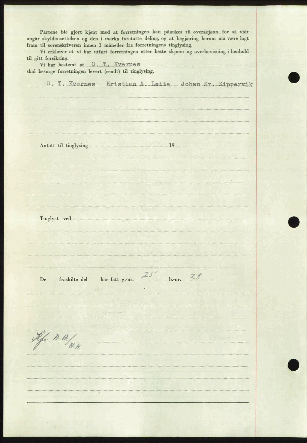 Nordmøre sorenskriveri, AV/SAT-A-4132/1/2/2Ca: Mortgage book no. A102, 1946-1946, Diary no: : 1869/1946