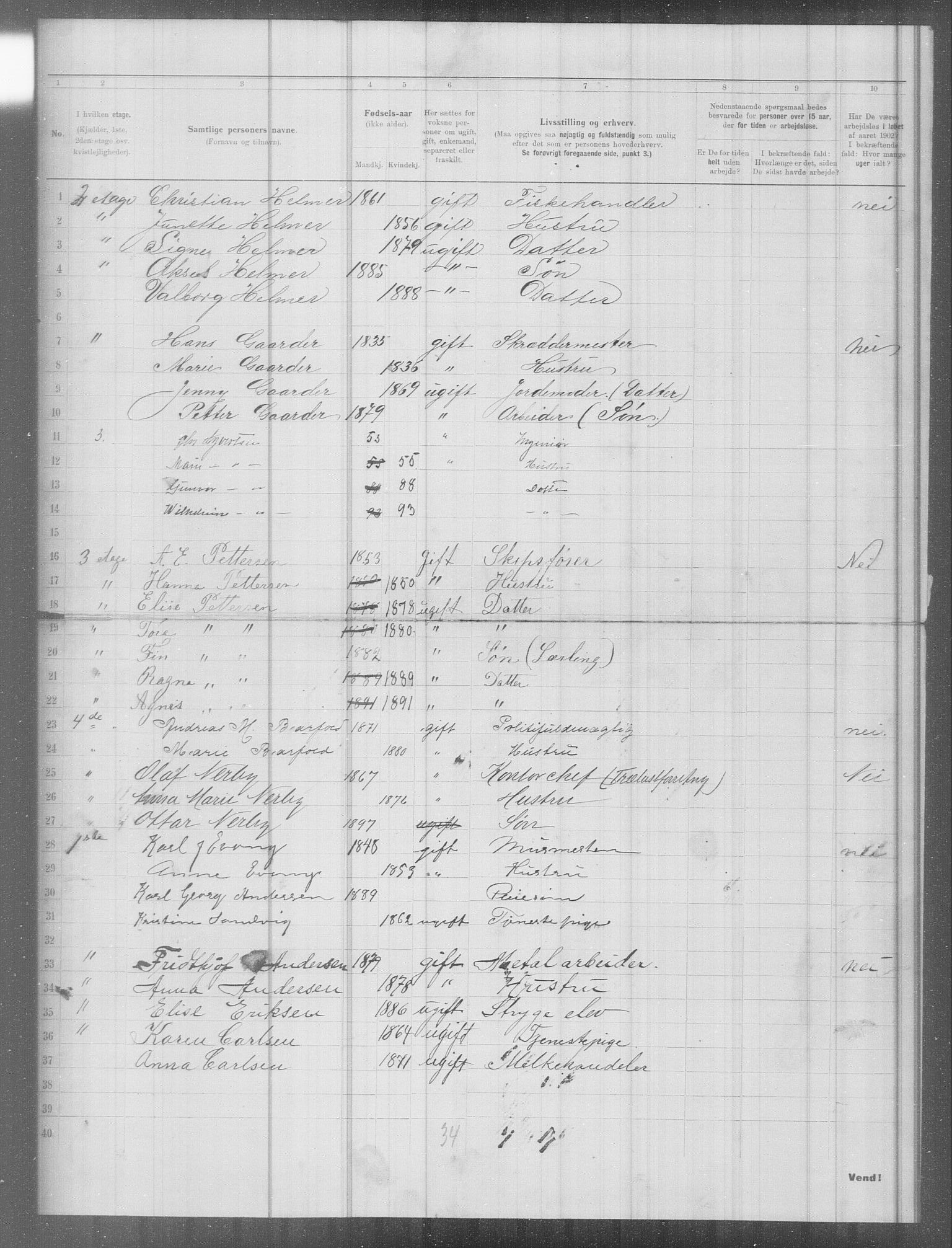 OBA, Municipal Census 1902 for Kristiania, 1902, p. 7710