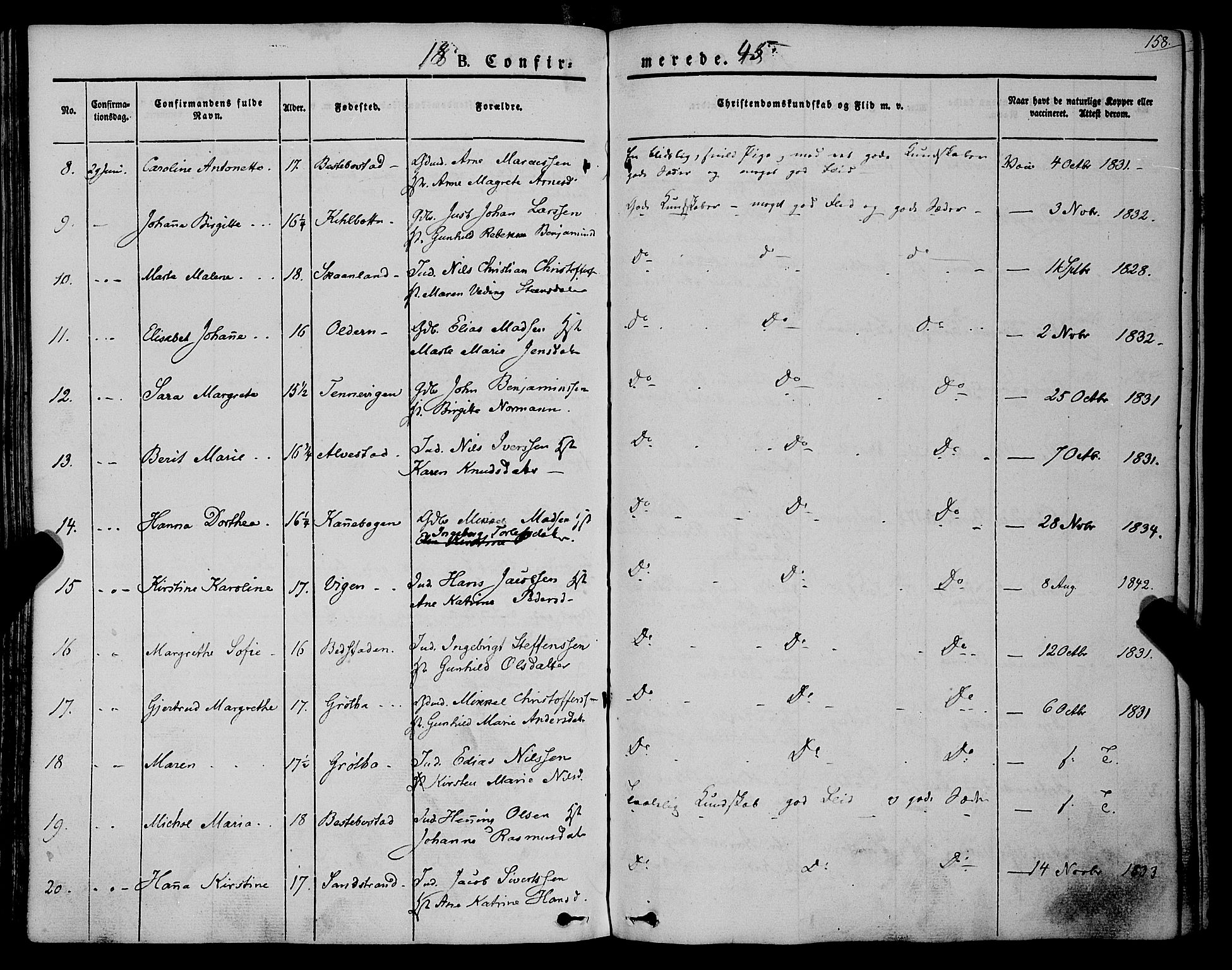 Trondenes sokneprestkontor, SATØ/S-1319/H/Ha/L0009kirke: Parish register (official) no. 9, 1841-1852, p. 158
