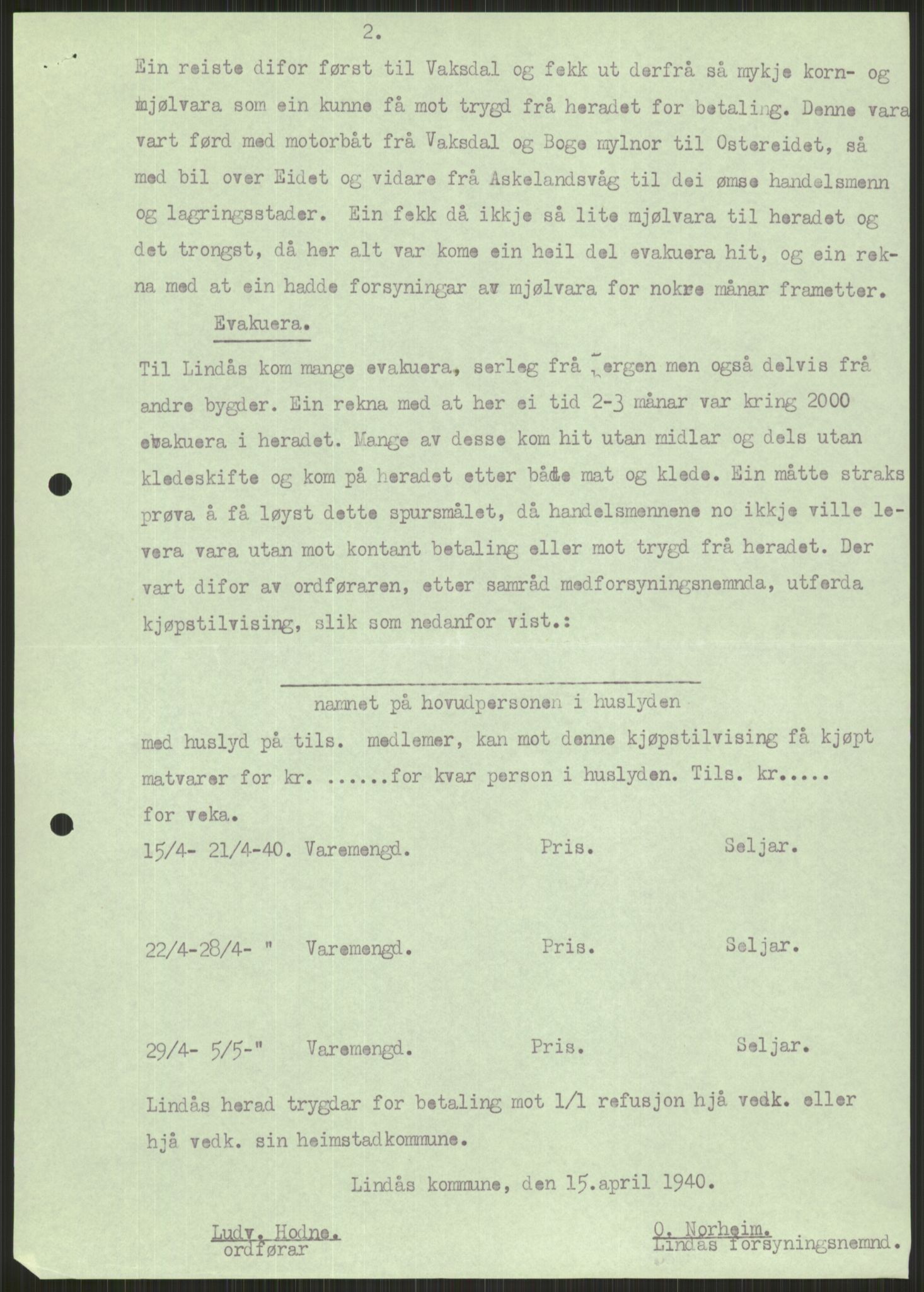 Forsvaret, Forsvarets krigshistoriske avdeling, AV/RA-RAFA-2017/Y/Ya/L0015: II-C-11-31 - Fylkesmenn.  Rapporter om krigsbegivenhetene 1940., 1940, p. 375