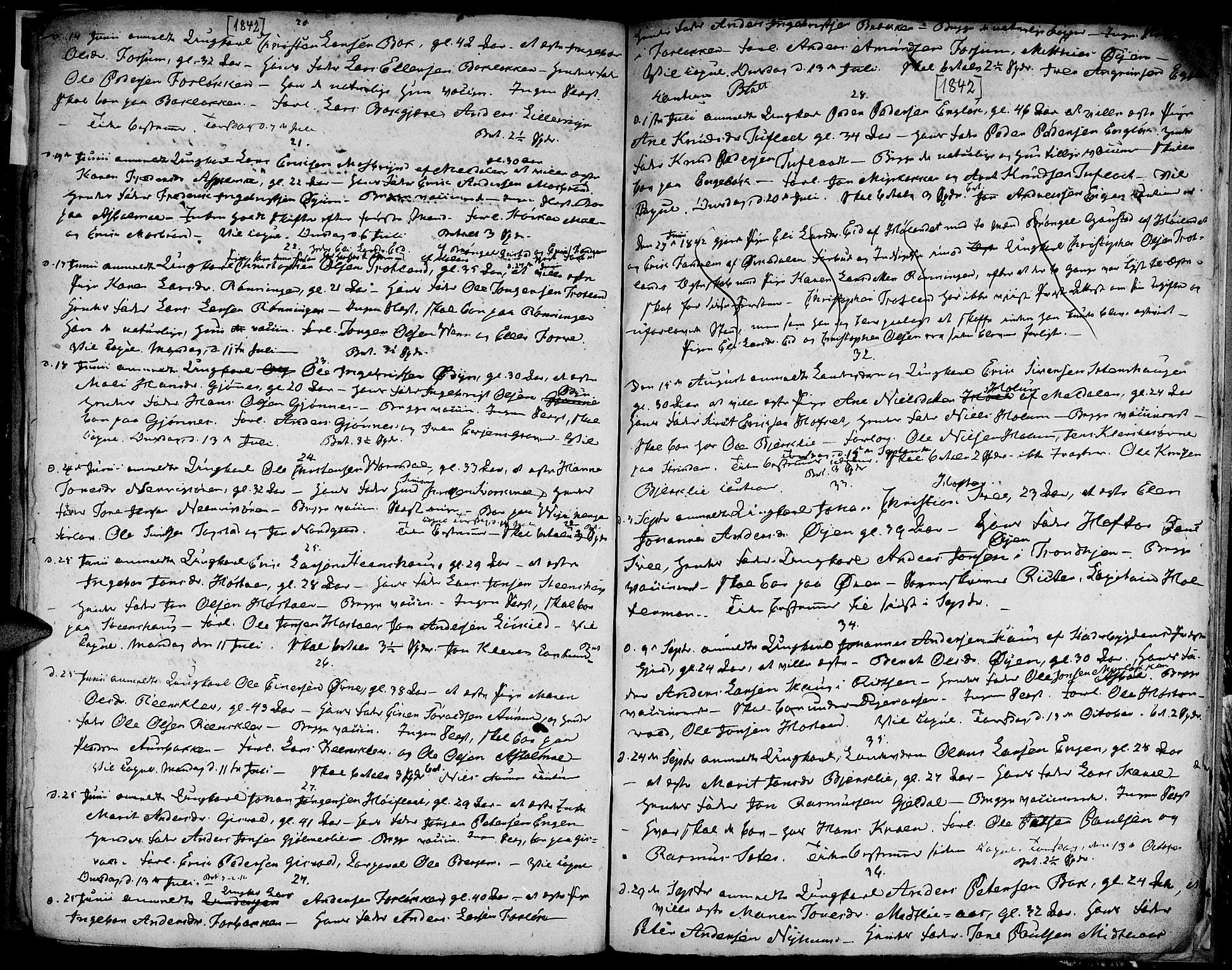Ministerialprotokoller, klokkerbøker og fødselsregistre - Sør-Trøndelag, SAT/A-1456/668/L0808: Parish register (official) no. 668A08, 1837-1845