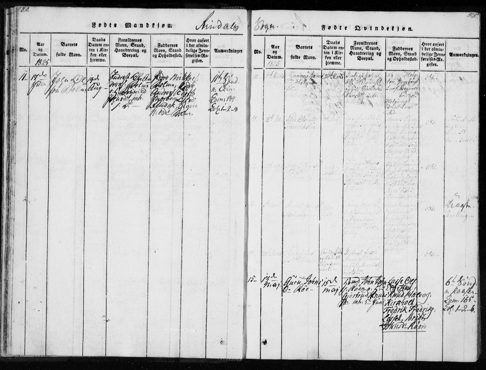 Ministerialprotokoller, klokkerbøker og fødselsregistre - Møre og Romsdal, SAT/A-1454/595/L1041: Parish register (official) no. 595A03, 1819-1829, p. 54-55