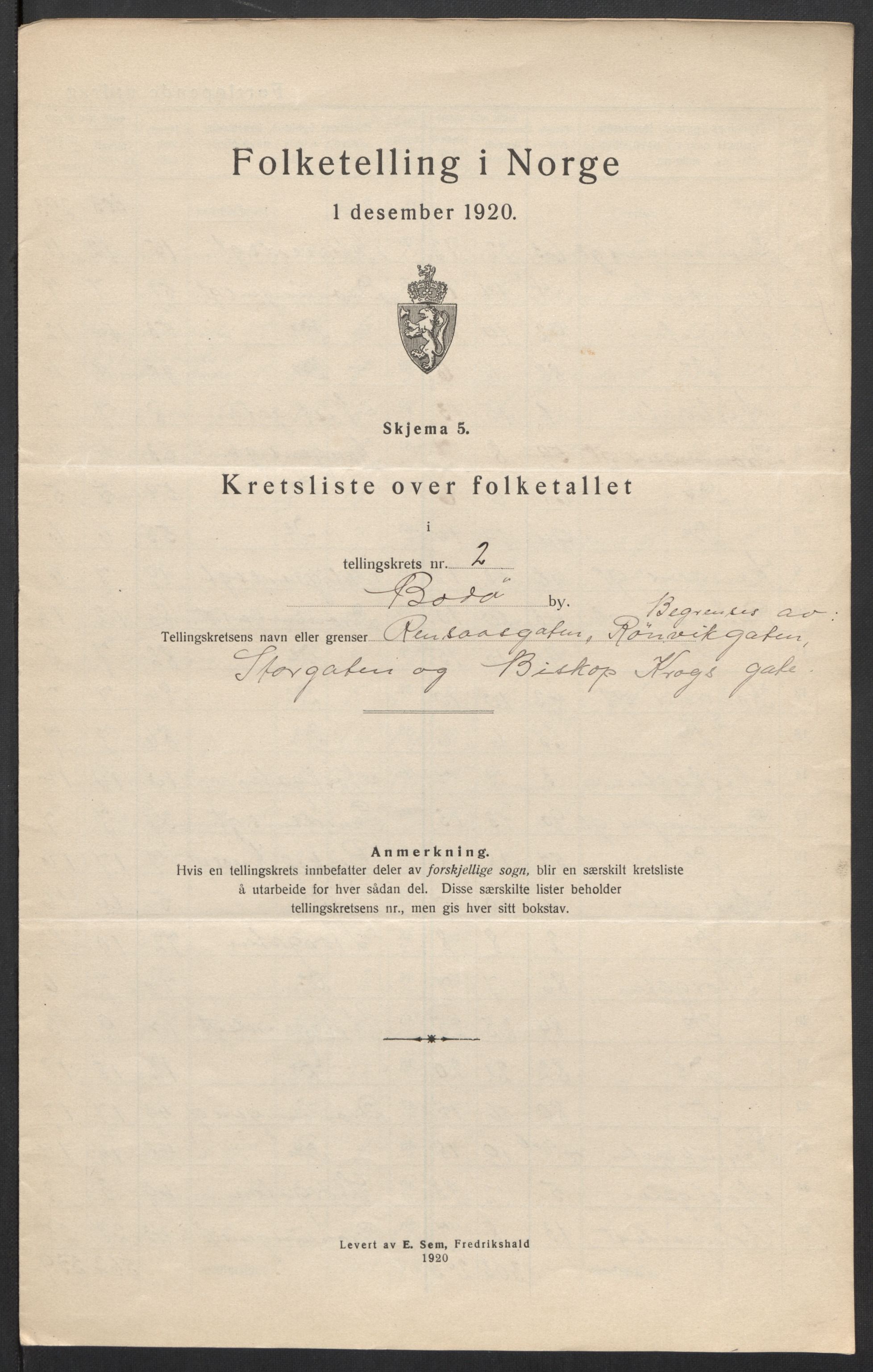 SAT, 1920 census for Bodø, 1920, p. 9