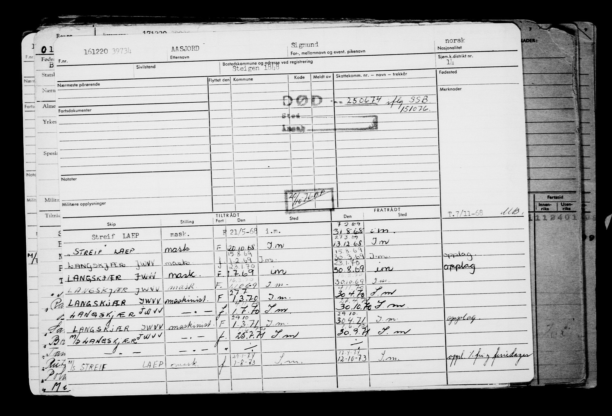 Direktoratet for sjømenn, AV/RA-S-3545/G/Gb/L0188: Hovedkort, 1920, p. 392