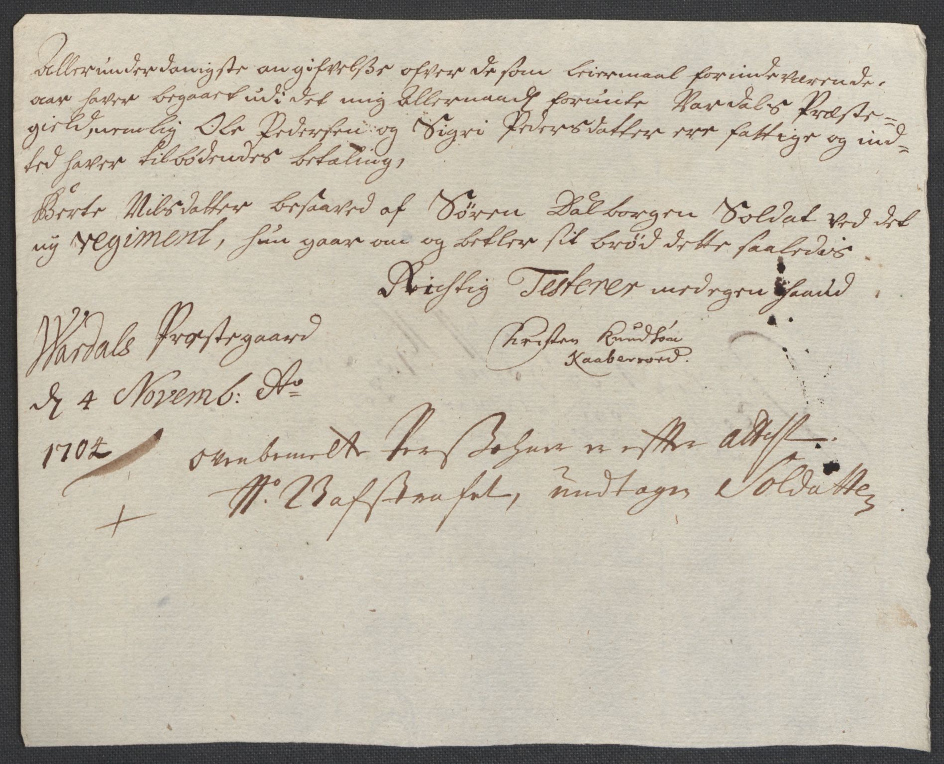 Rentekammeret inntil 1814, Reviderte regnskaper, Fogderegnskap, AV/RA-EA-4092/R18/L1302: Fogderegnskap Hadeland, Toten og Valdres, 1704, p. 91