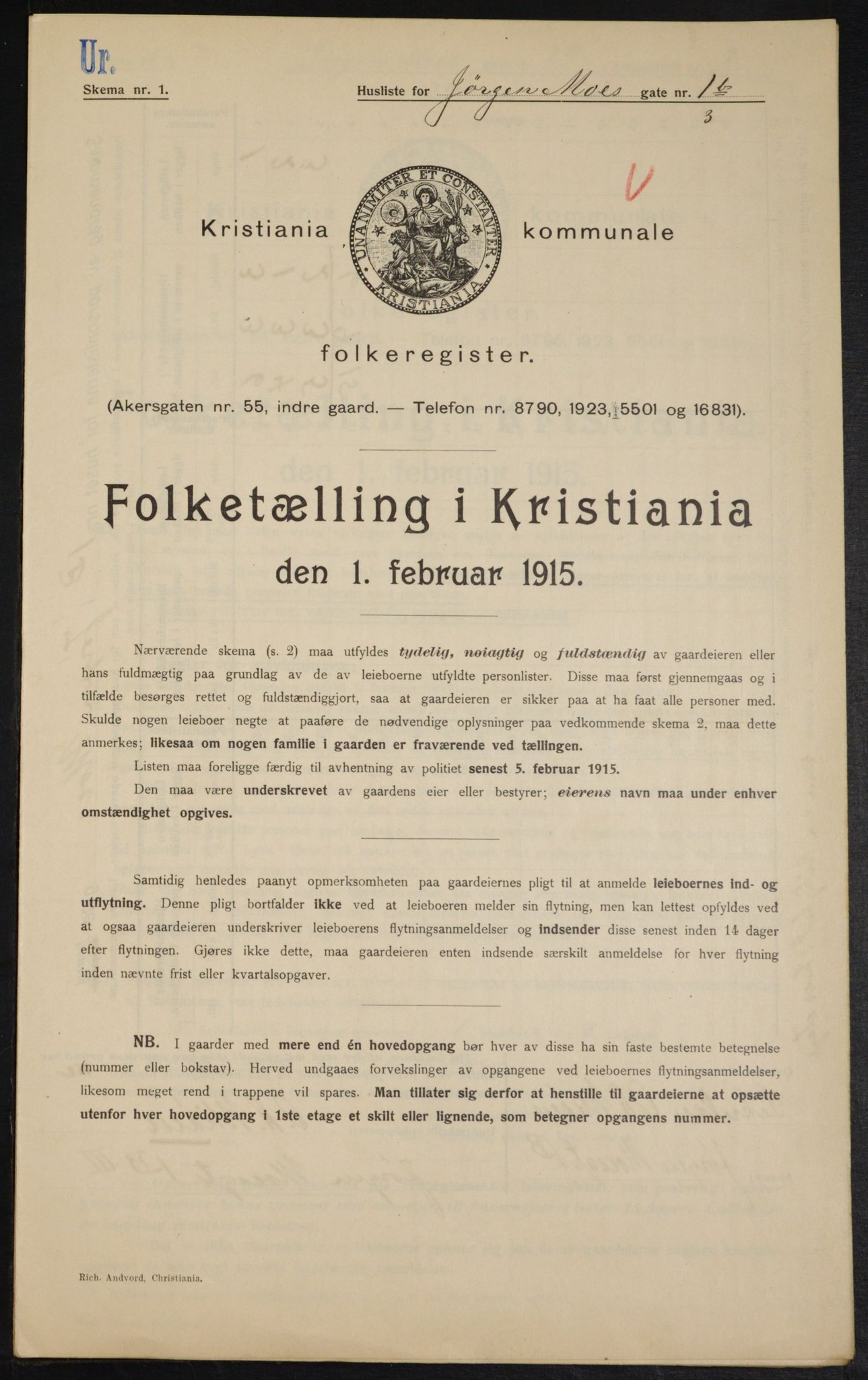 OBA, Municipal Census 1915 for Kristiania, 1915, p. 47228