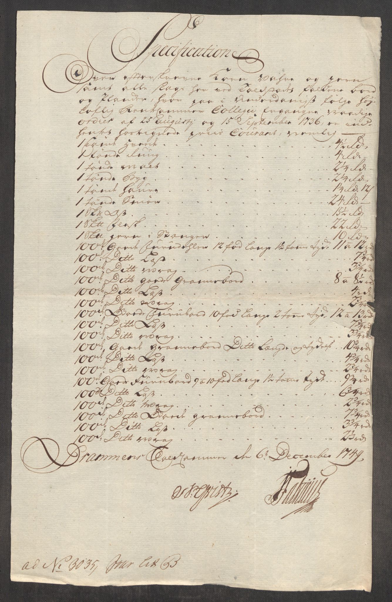 Rentekammeret inntil 1814, Realistisk ordnet avdeling, RA/EA-4070/Oe/L0004: [Ø1]: Priskuranter, 1749-1752, p. 68