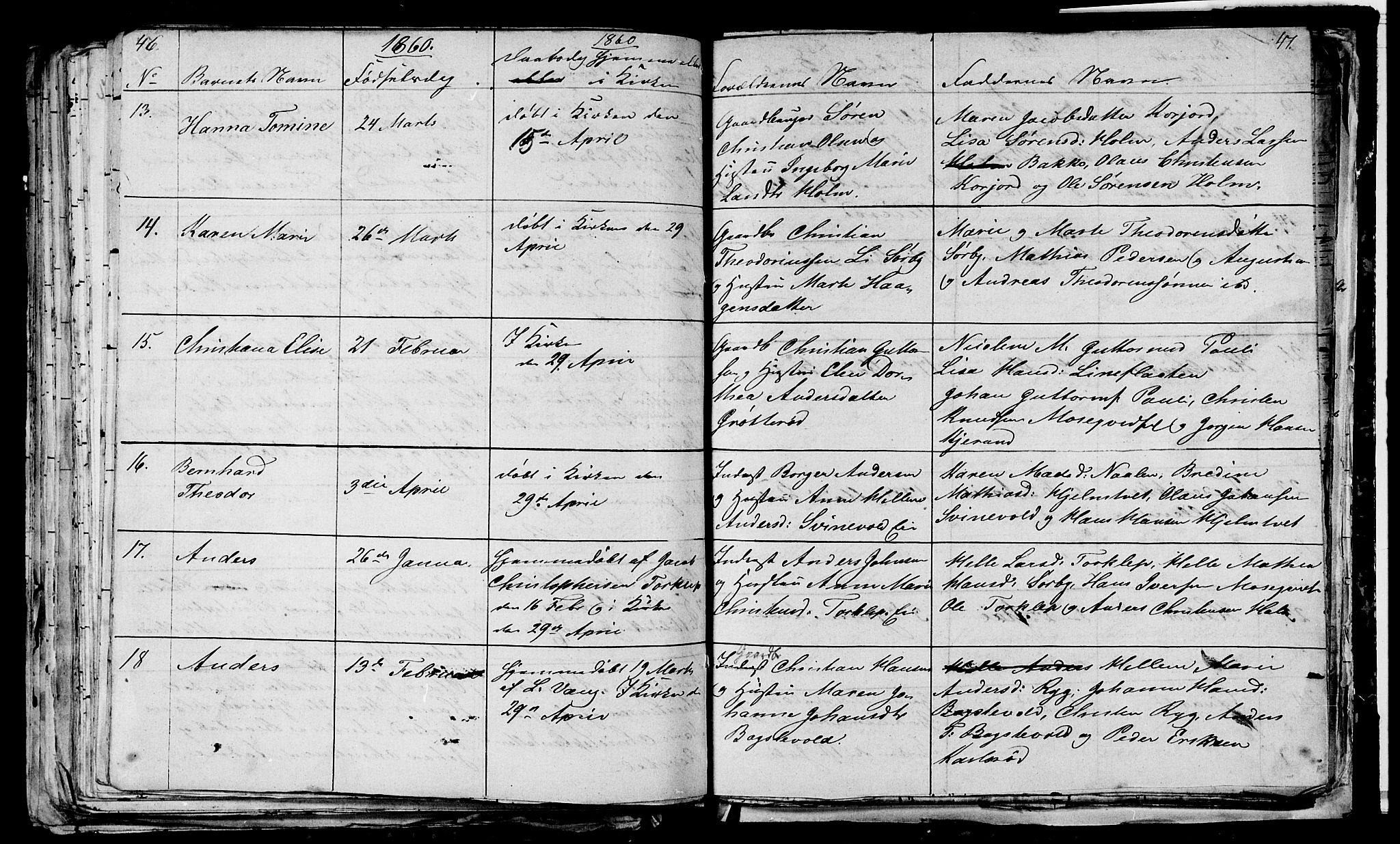 Våle kirkebøker, AV/SAKO-A-334/G/Ga/L0002: Parish register (copy) no. I 2, 1851-1863, p. 46-47