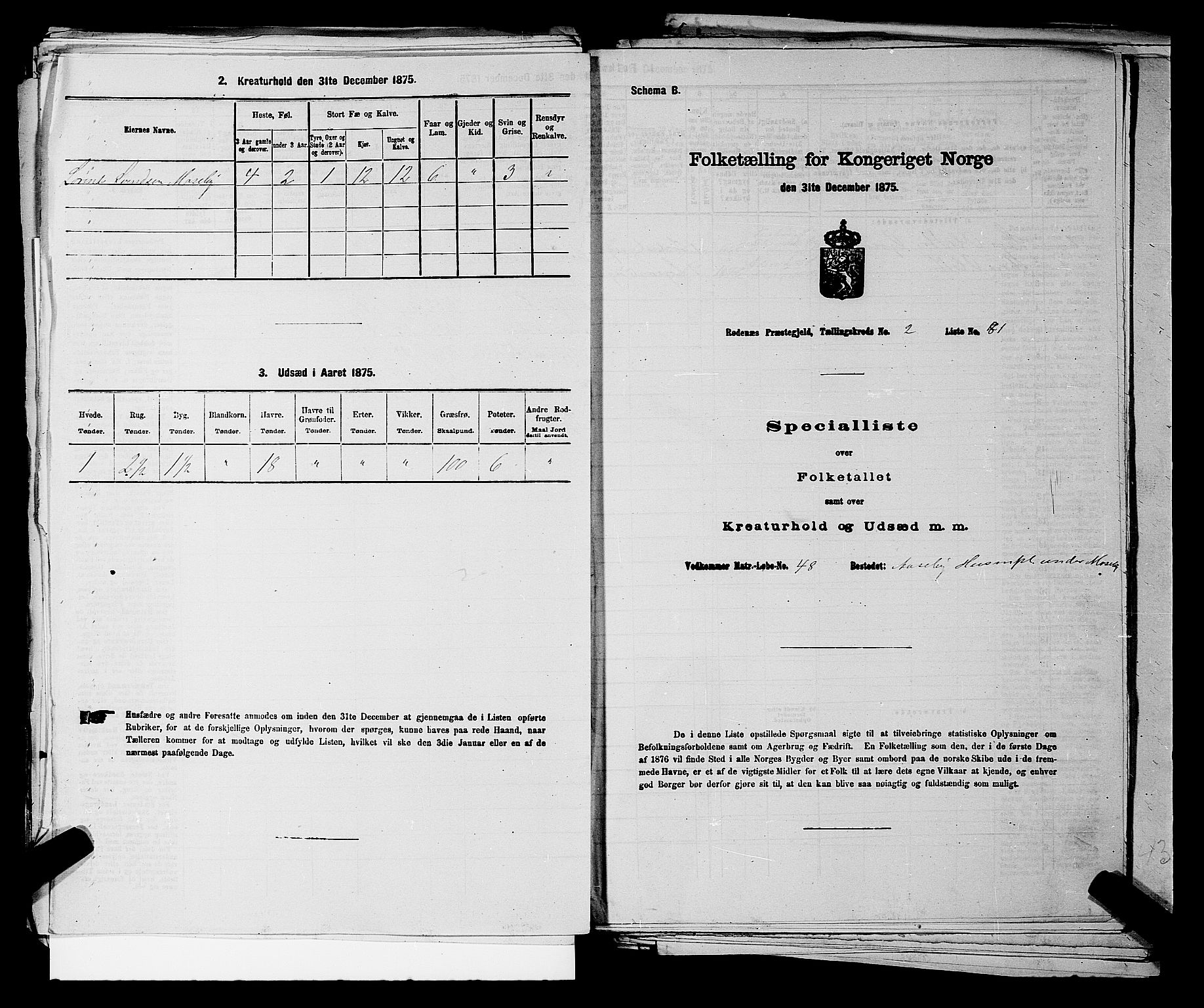RA, 1875 census for 0120P Rødenes, 1875, p. 342