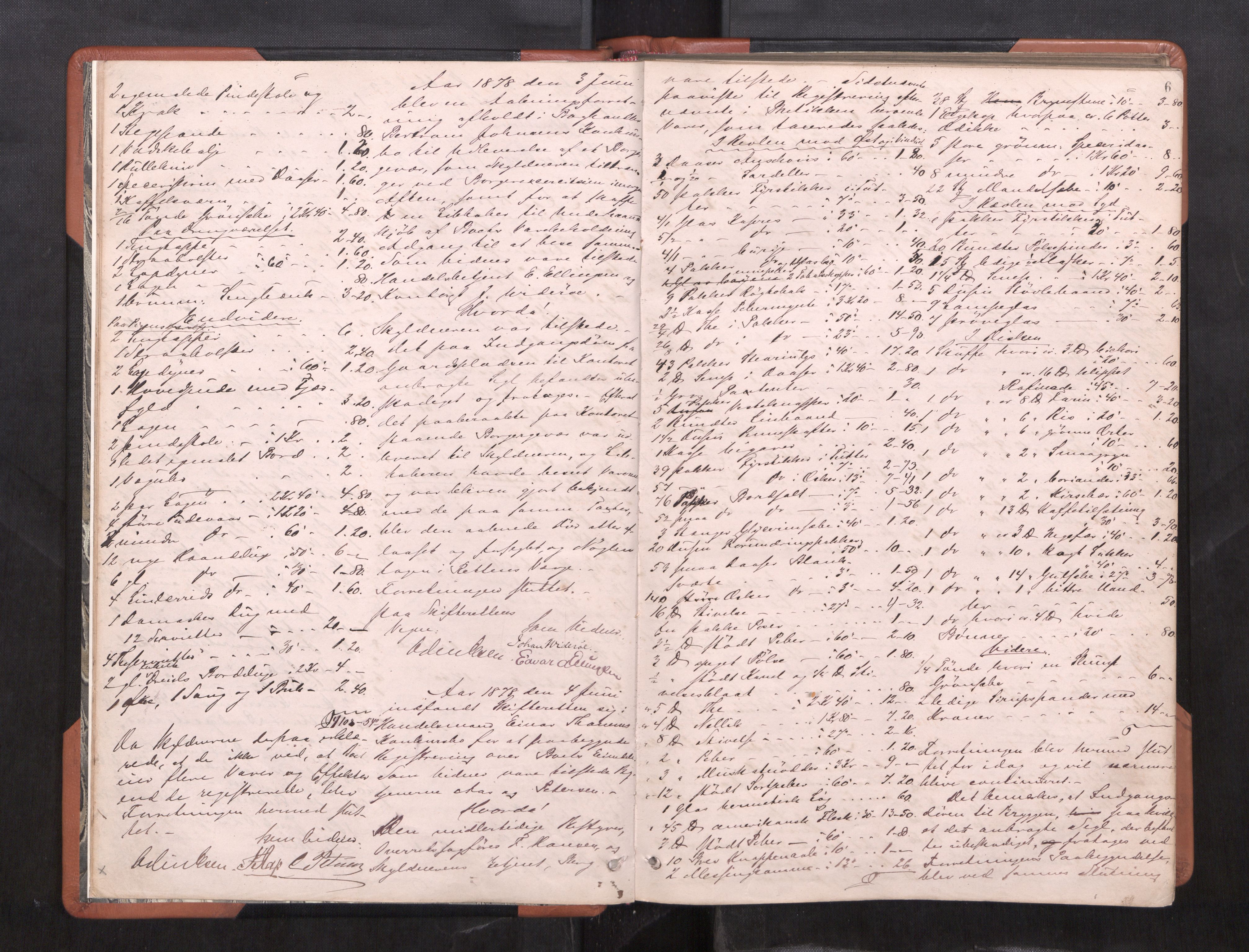 Trondheim byfogd, AV/SAT-A-0003/1/3/3C/L0009: Skifteregistreringsprotokoll (u/ register), 1878-1885, p. 6