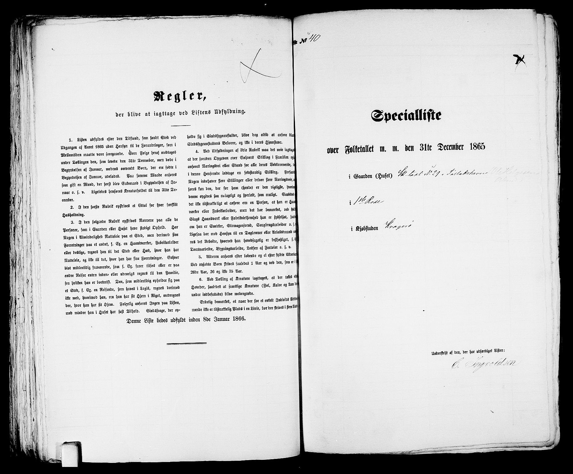 RA, 1865 census for Kragerø/Kragerø, 1865, p. 89